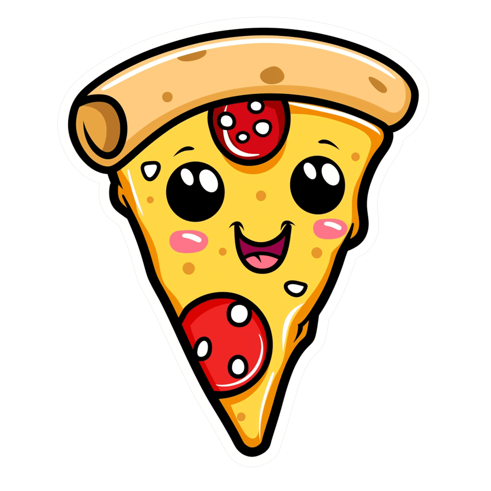 Happy Pepperoni Pizza Slice Sticker