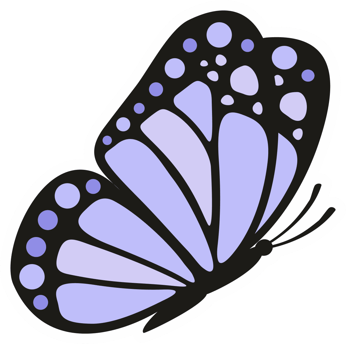 Purple Butterfly Vinyl Sticker