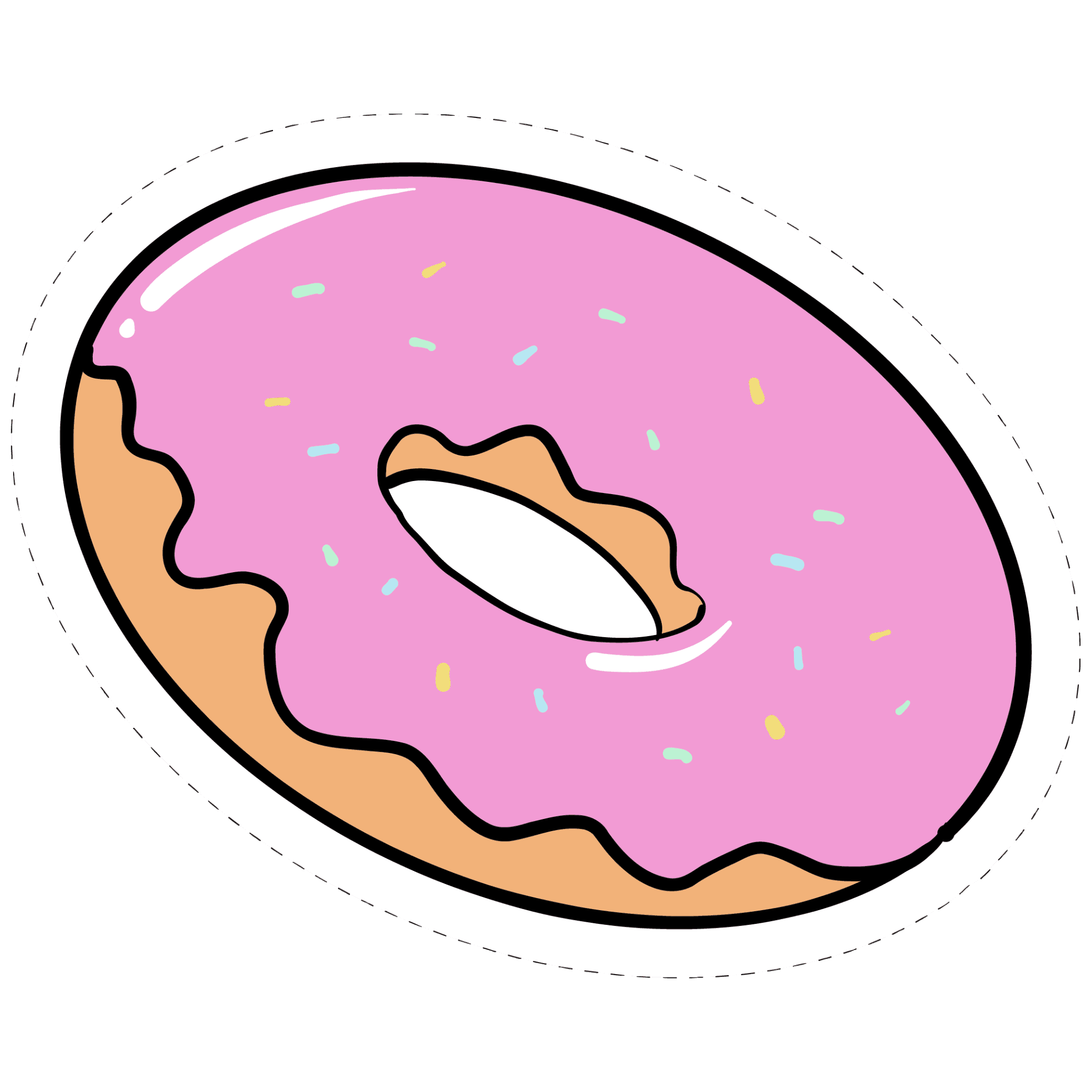 Pink Sprinkle Donut Sticker