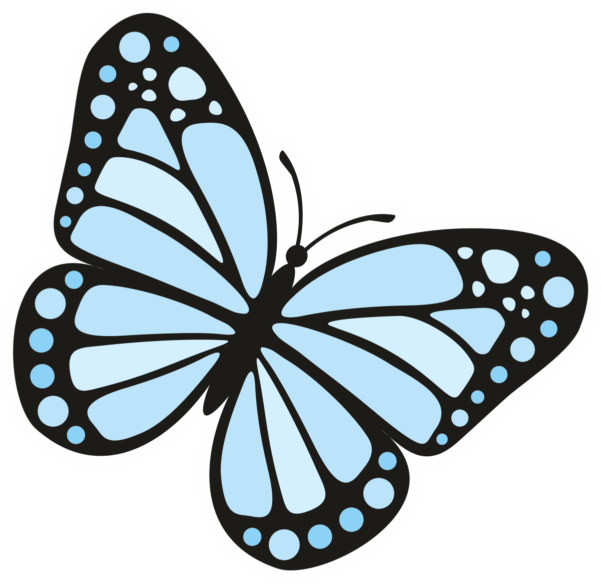 Blue Monarch Butterfly Sticker