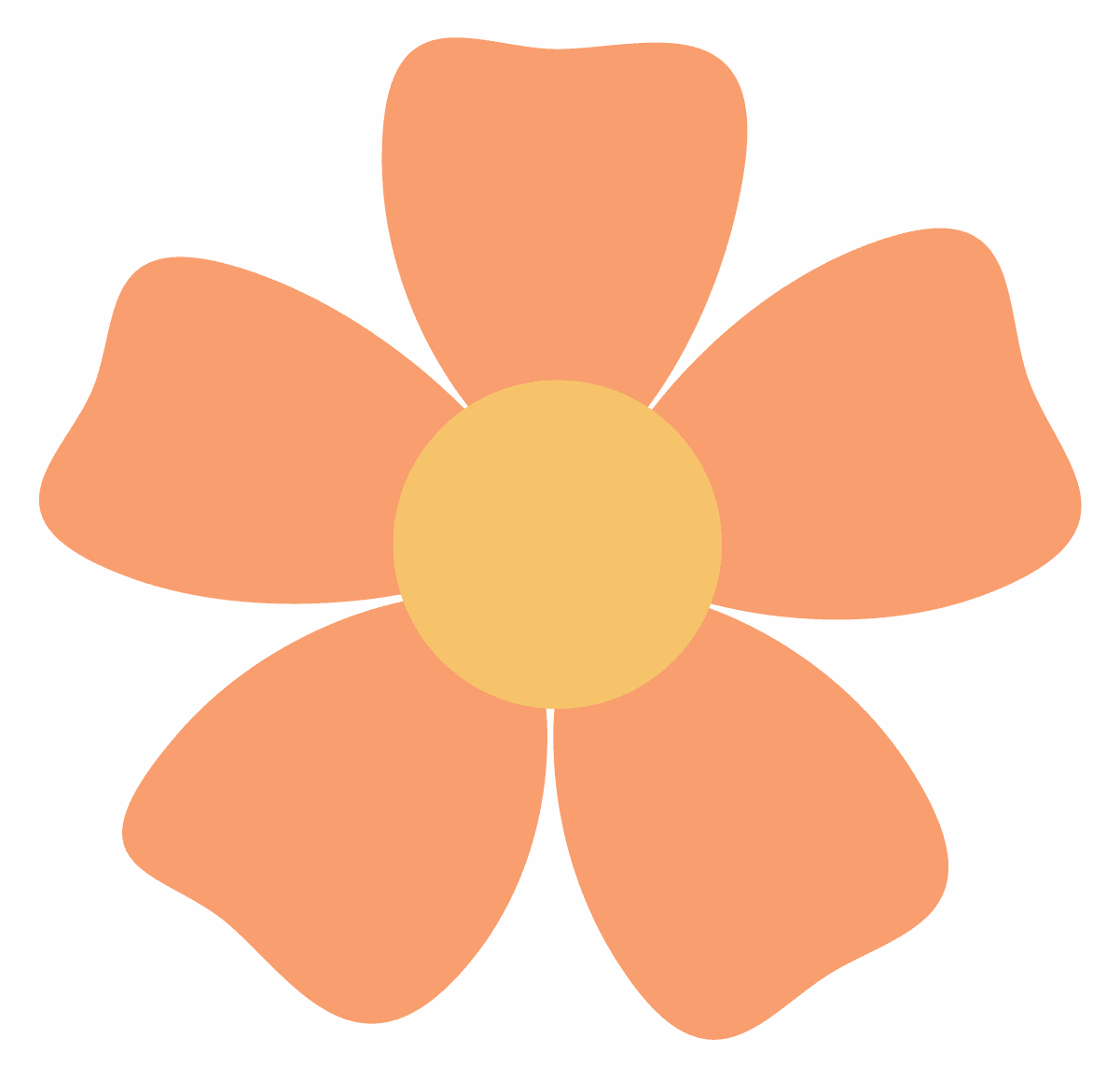 Retro Peach Flower Power Sticker