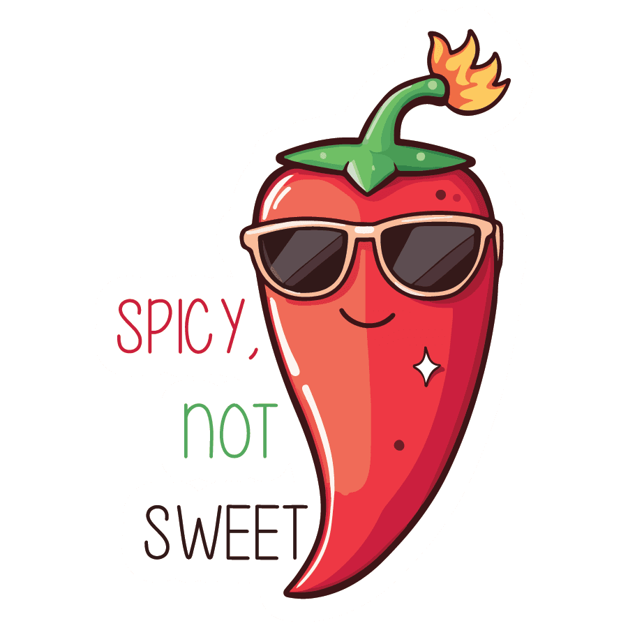Spicy Not Sweet Cool Chili Pepper Sticker