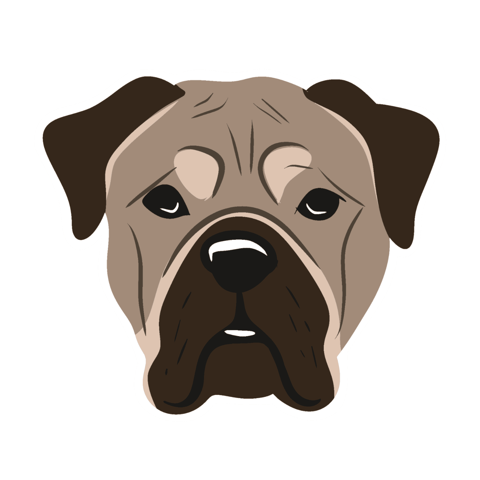 Wrinkly Mastiff Face Sticker