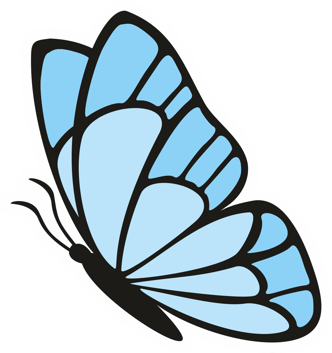 Blue Butterfly Die-Cut Sticker