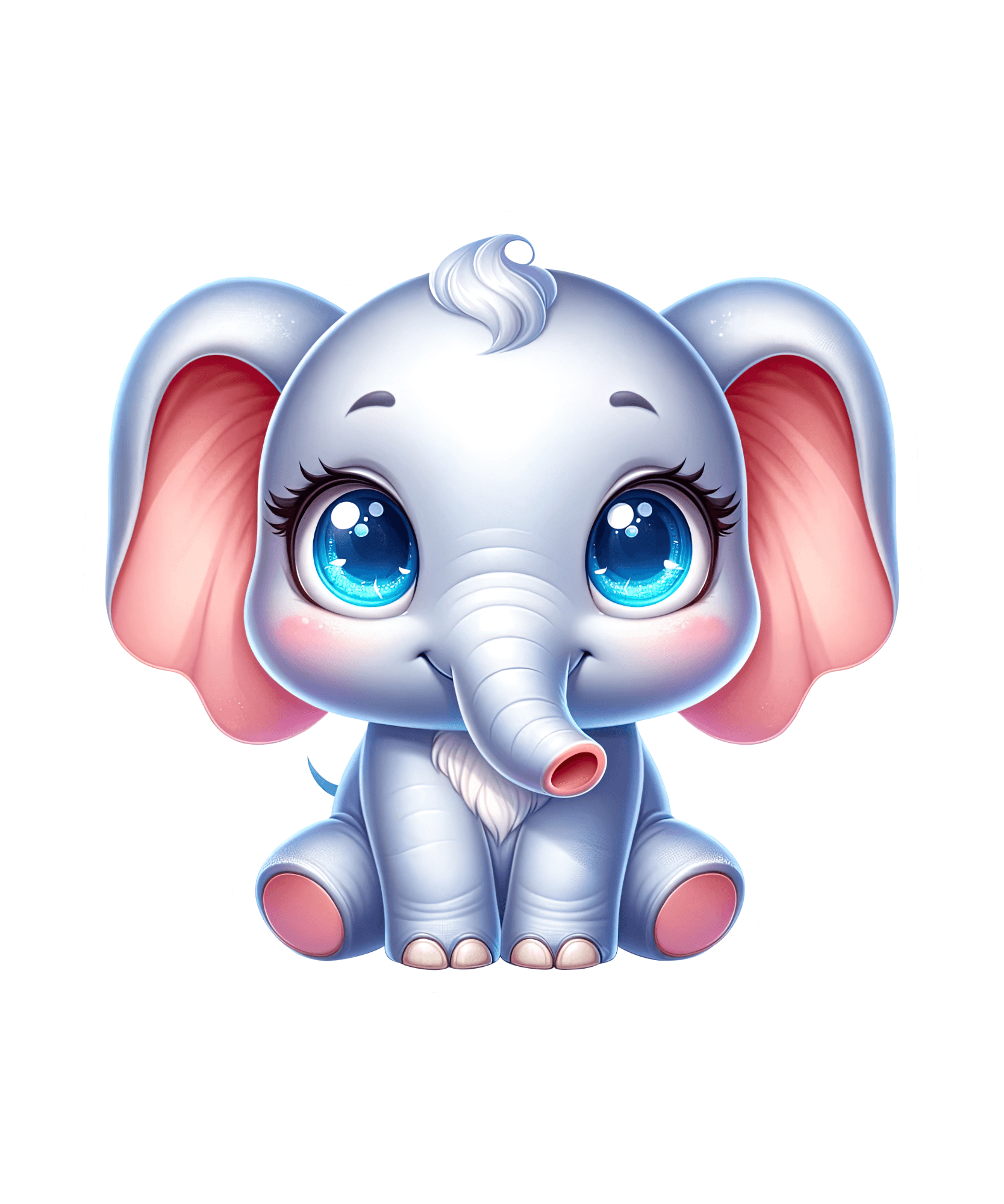Big-Eyed Baby Elephant Sticker