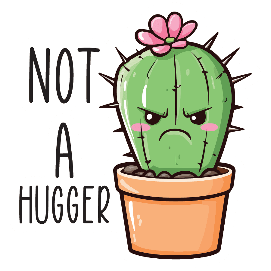 Not A Hugger Grumpy Cactus Sticker