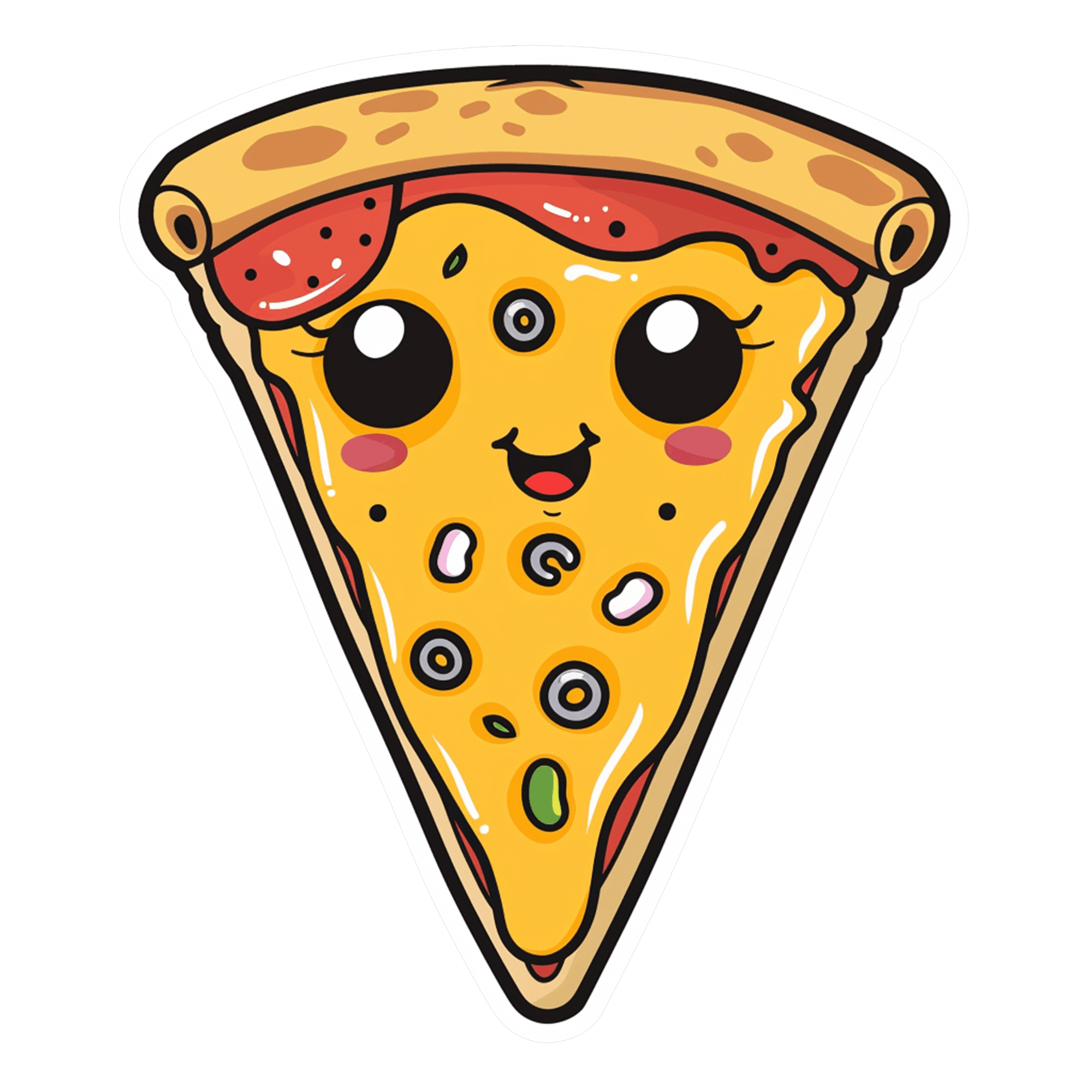 Kawaii Pepperoni Pizza Slice Sticker