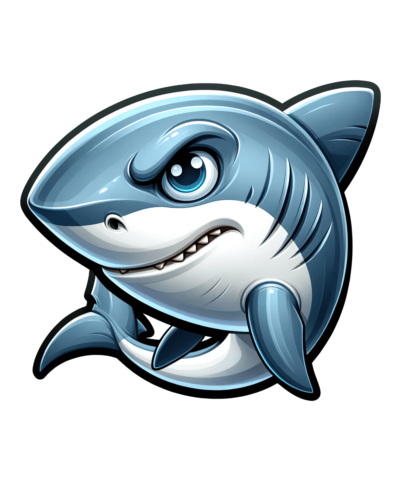 Grinning Cartoon Shark Sticker