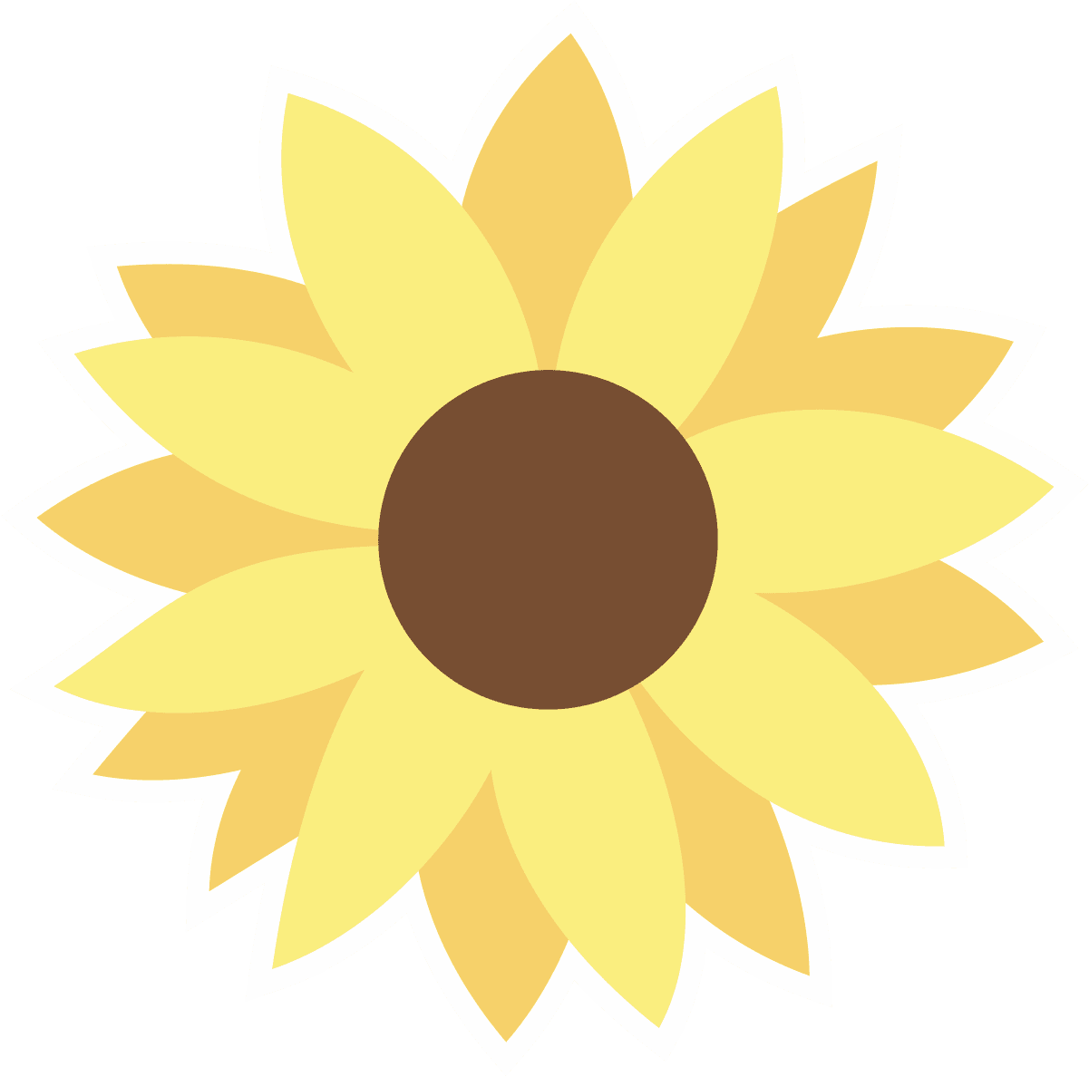 Layered Sunflower Vinyl Sticker