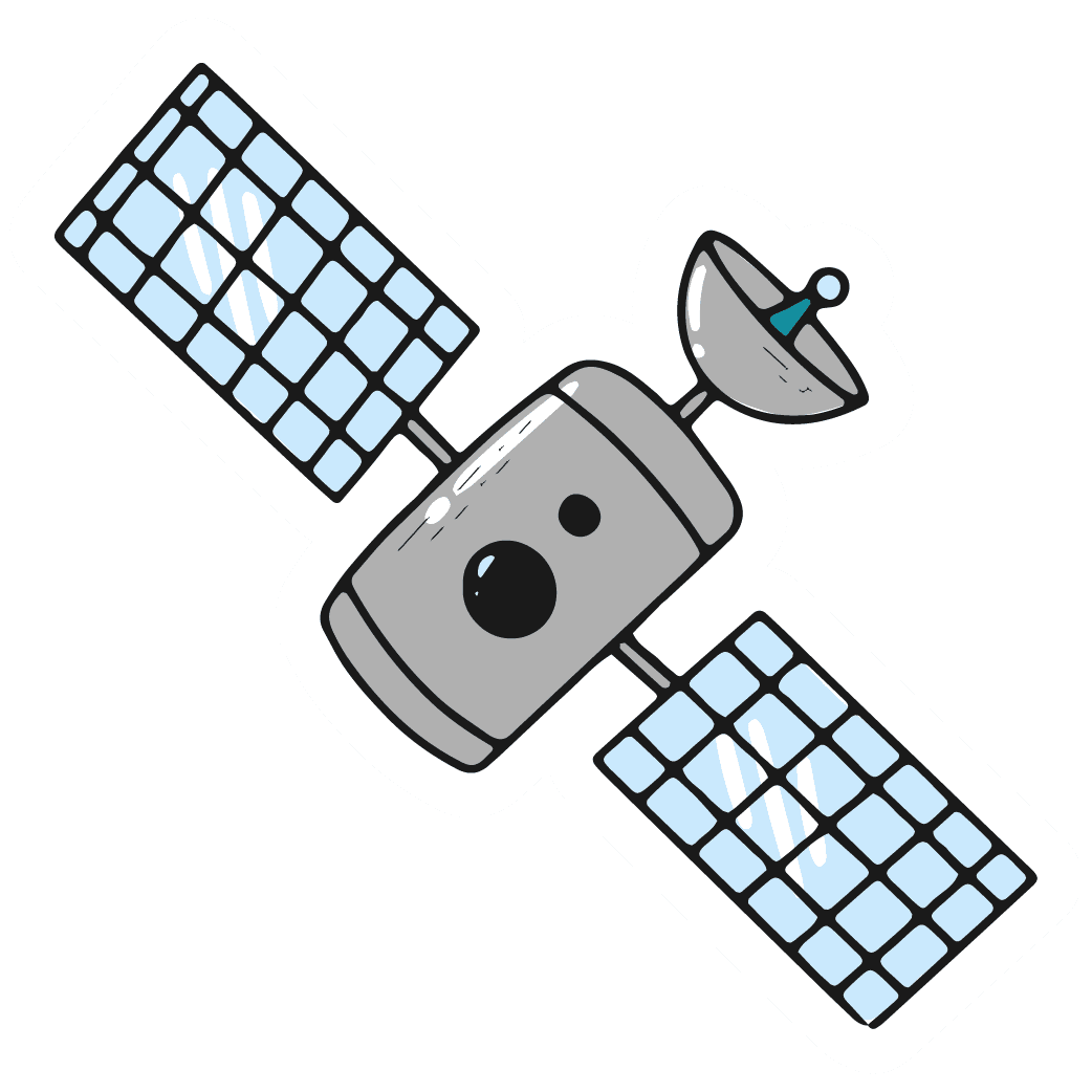Cute Cartoon Satellite Sticker