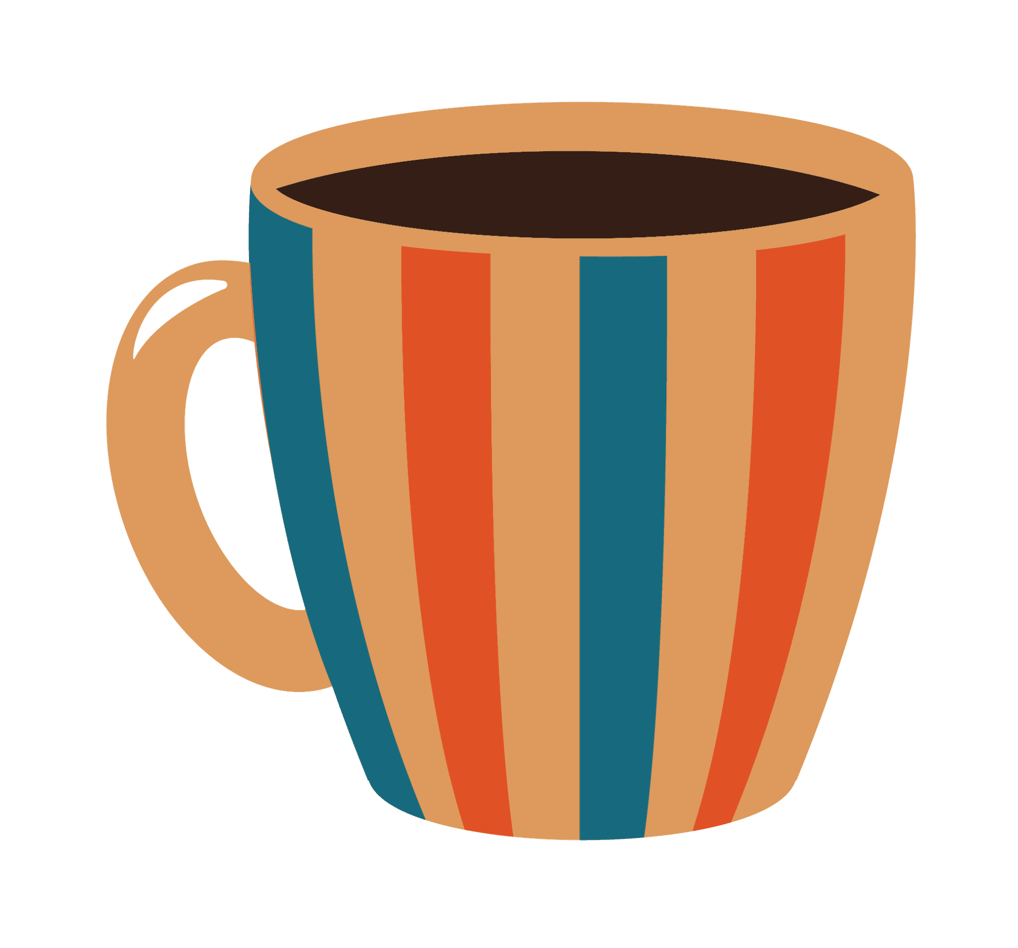 Retro Striped Coffee Mug Sticker