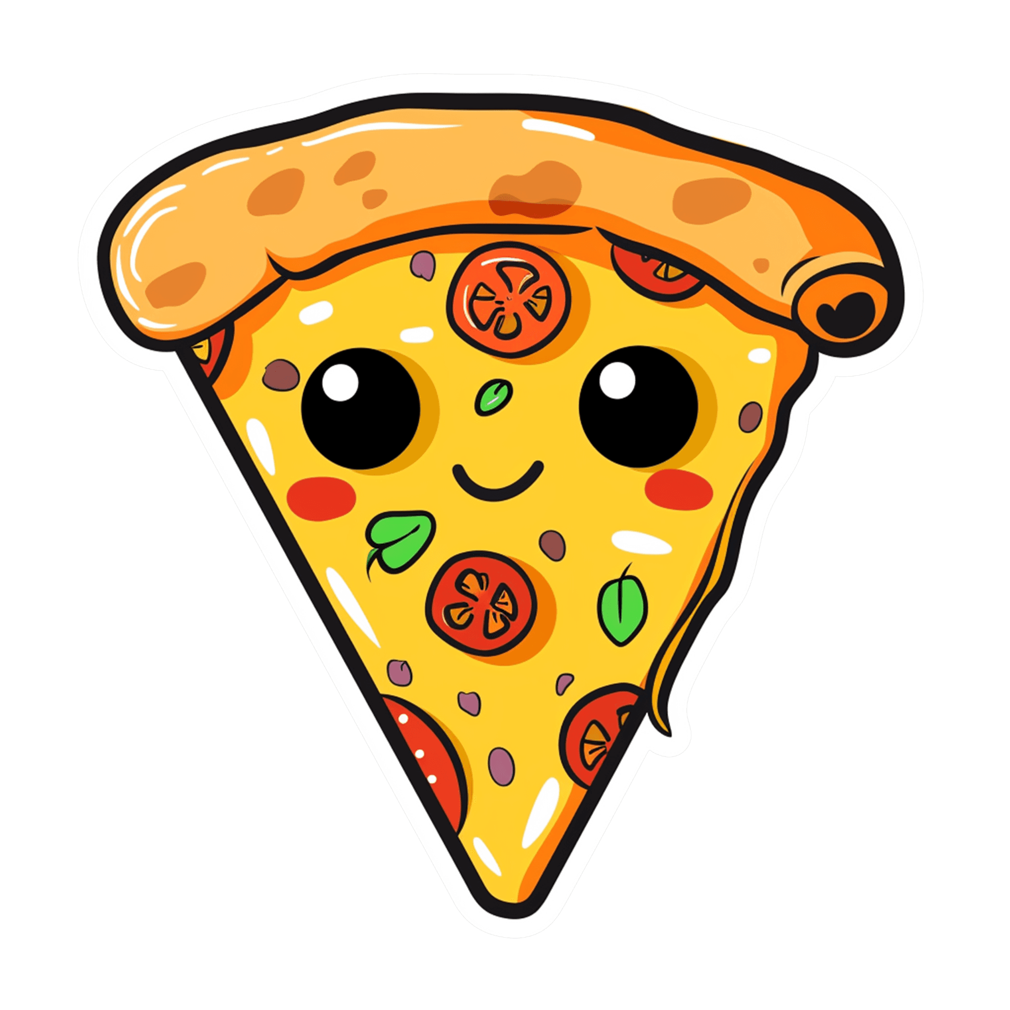 Happy Pizza Slice Sticker