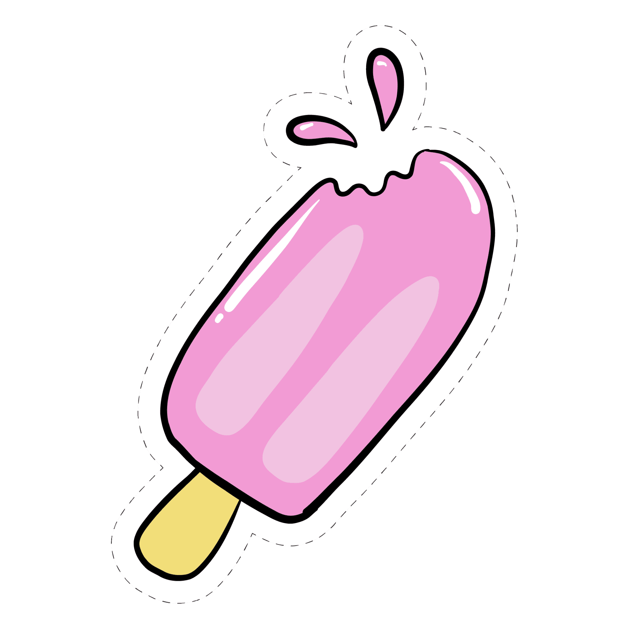 Melting Pink Popsicle Sticker