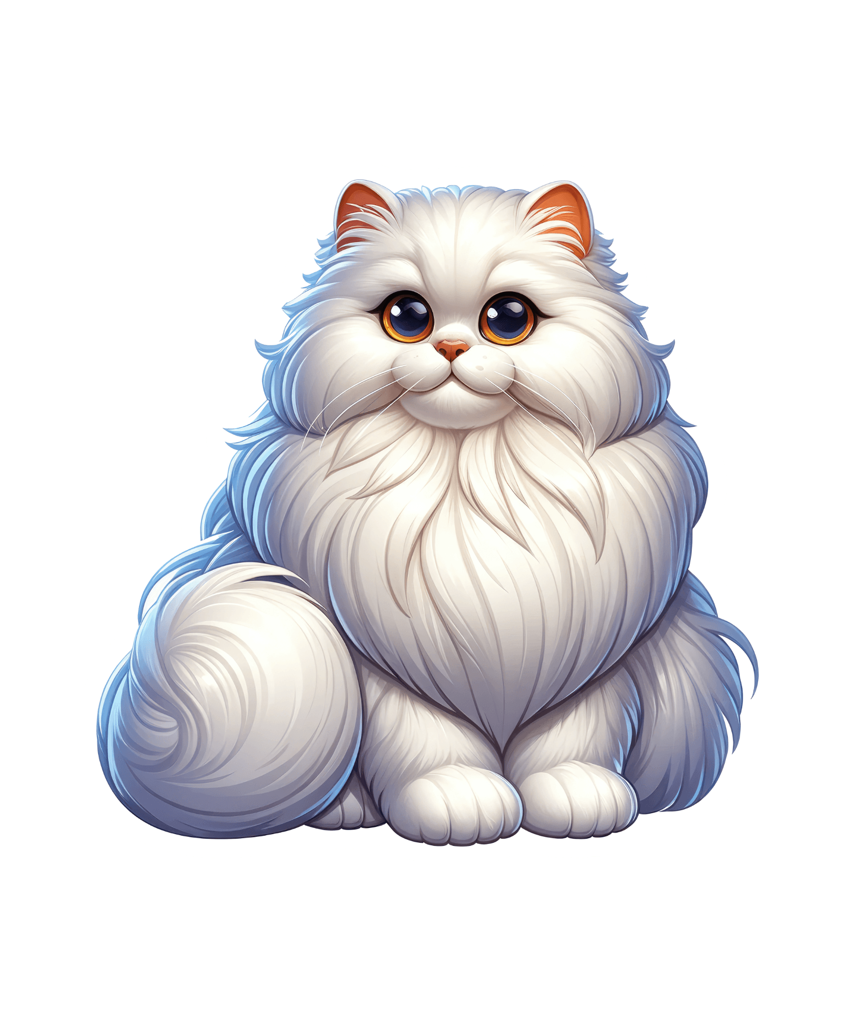 Fluffy White Persian Cat Sticker