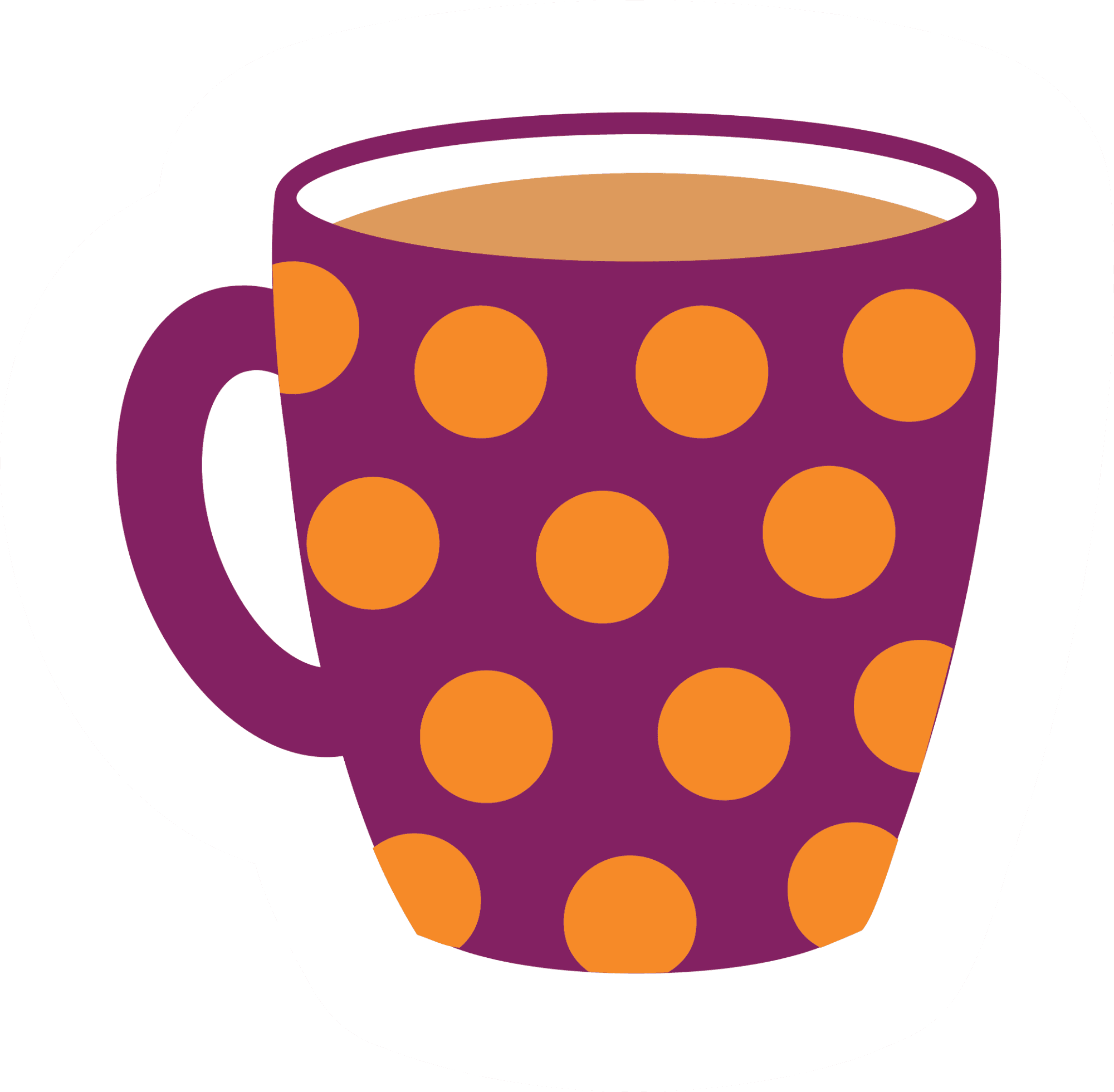 Purple Polka Dot Coffee Mug Sticker