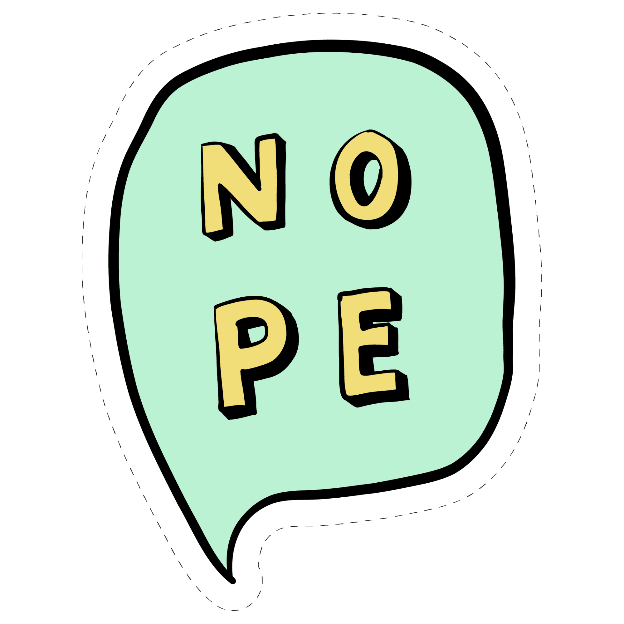 Nope Speech Bubble Sticker