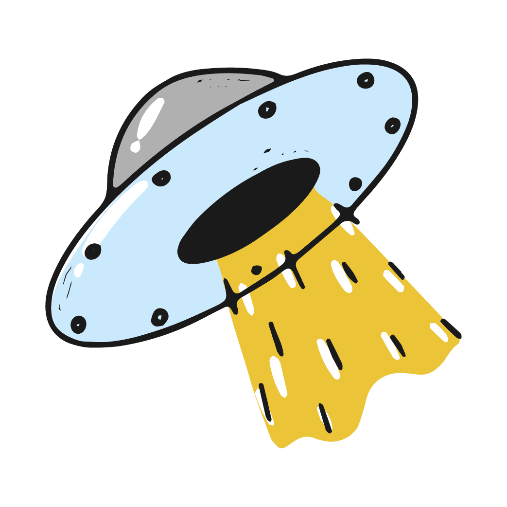 UFO Tractor Beam Vinyl Sticker