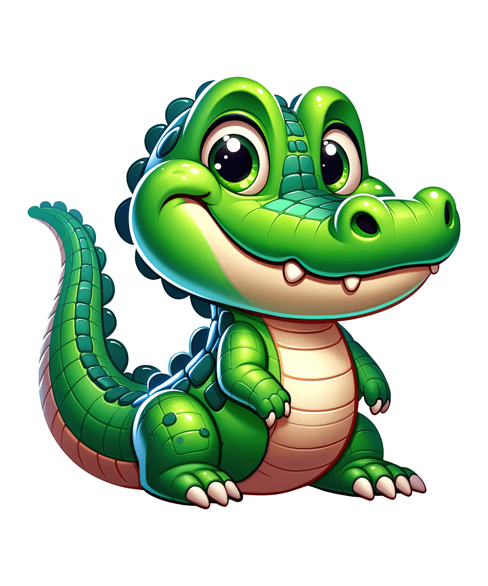 Big-Eyed Baby Crocodile Sticker