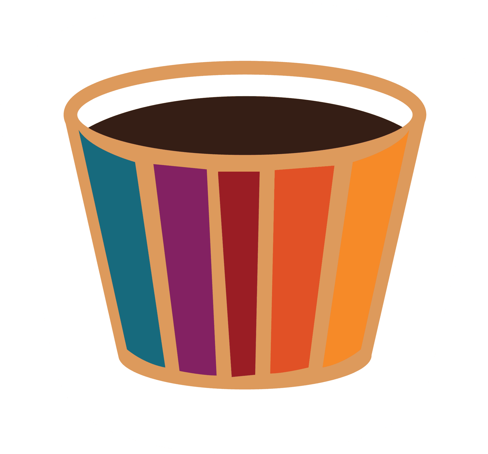 Striped Coffee Cup Sticker