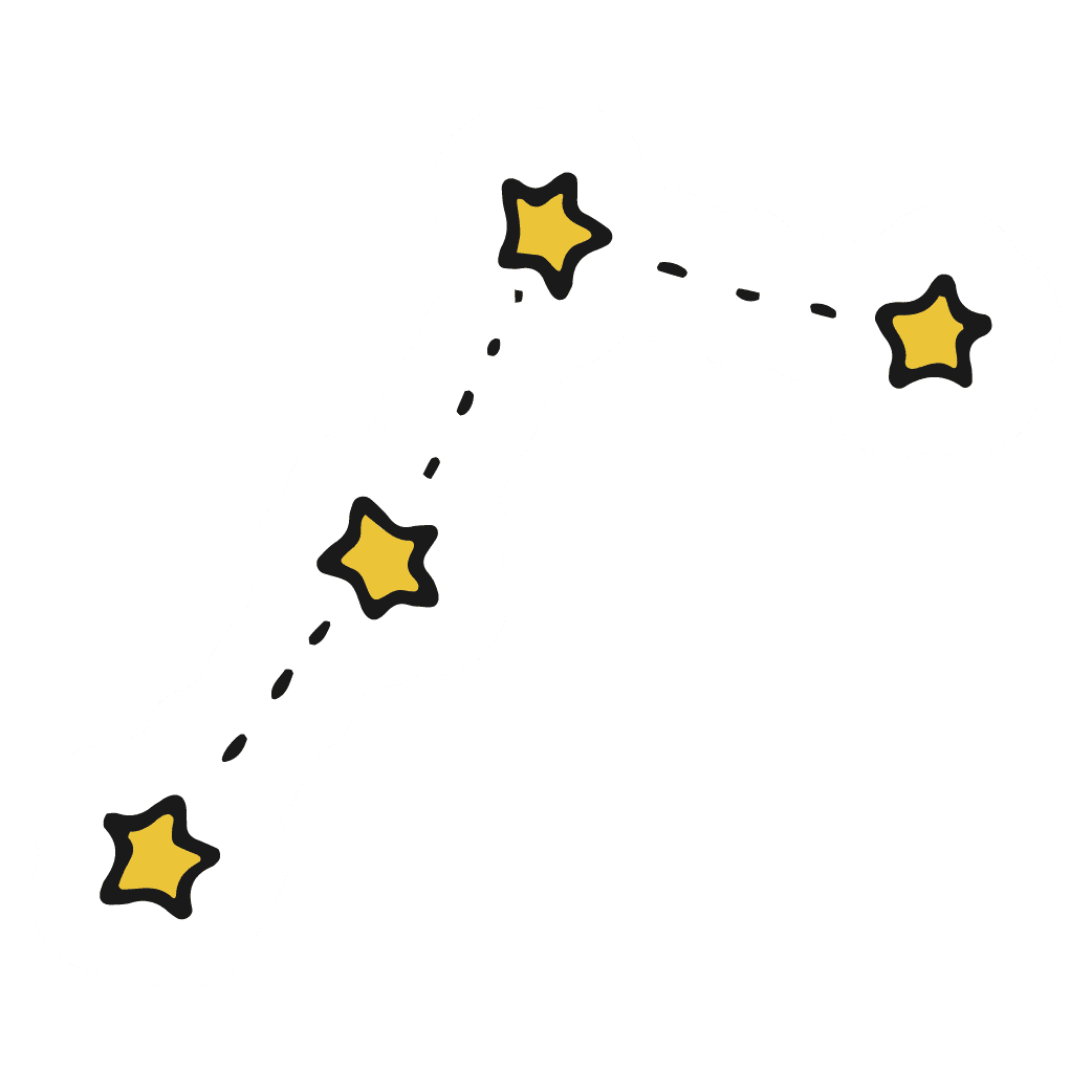 Golden Star Trail Constellation Sticker