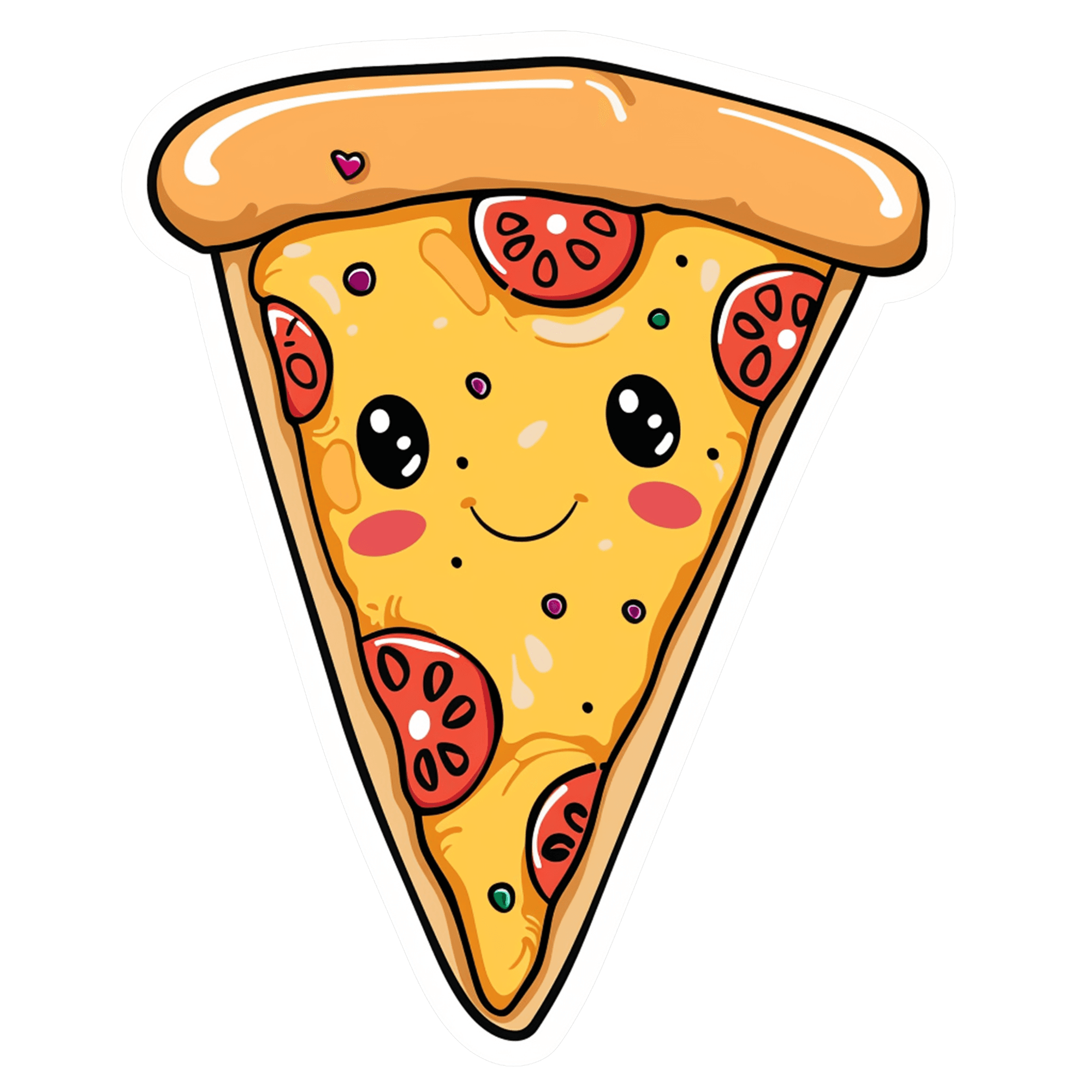 Kawaii Pepperoni Pizza Slice Sticker