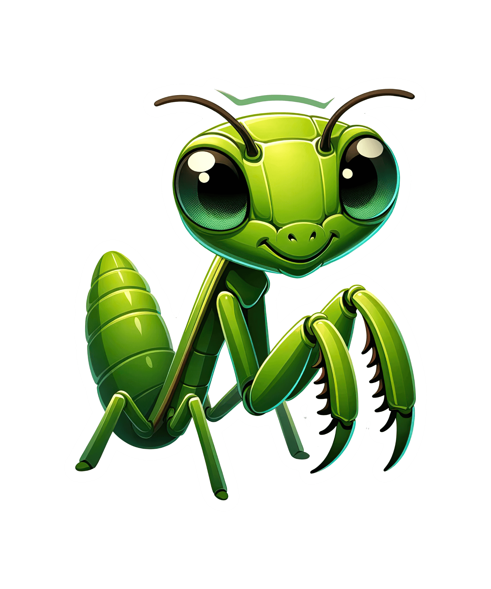 Cute Praying Mantis Sticker