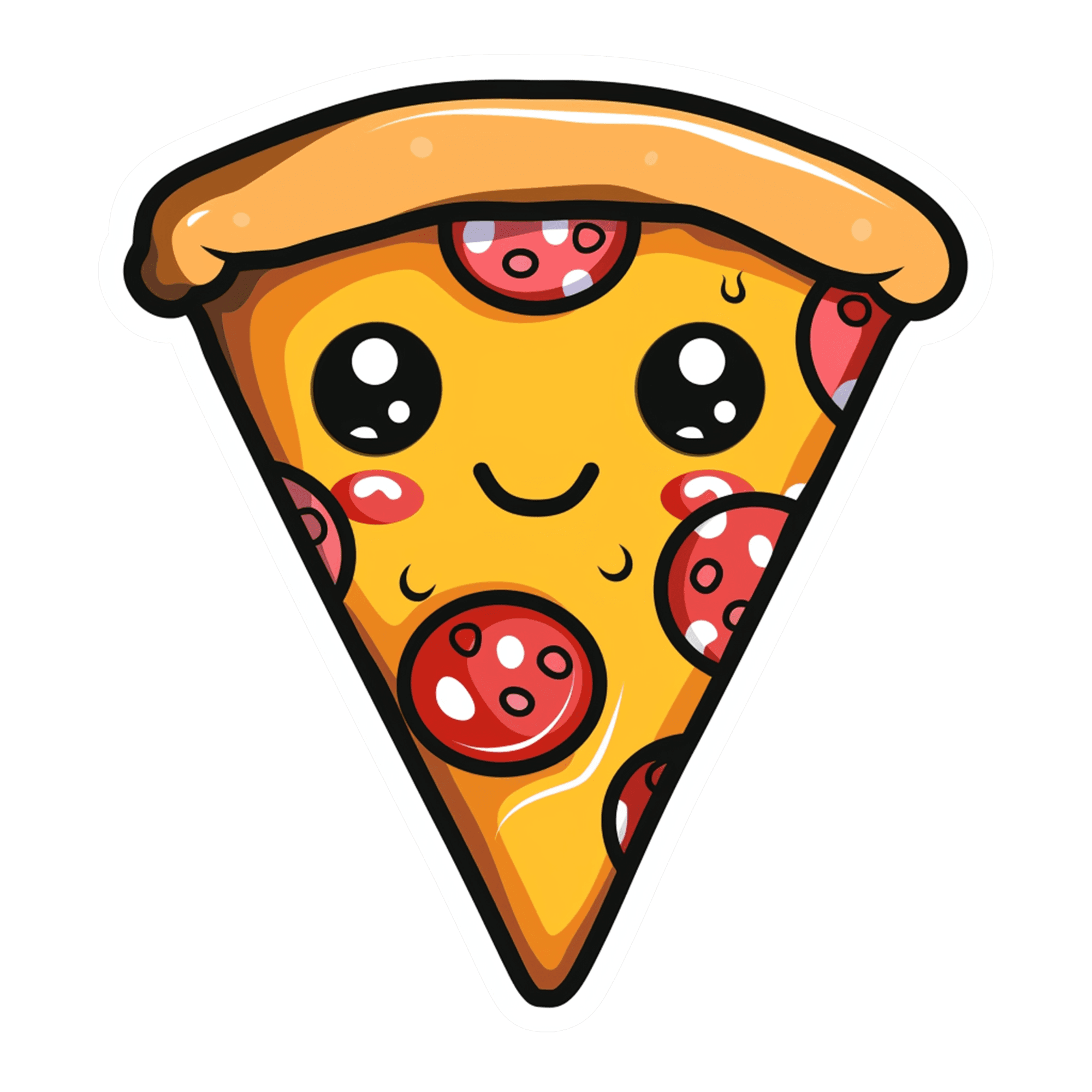 Happy Pepperoni Pizza Slice Sticker