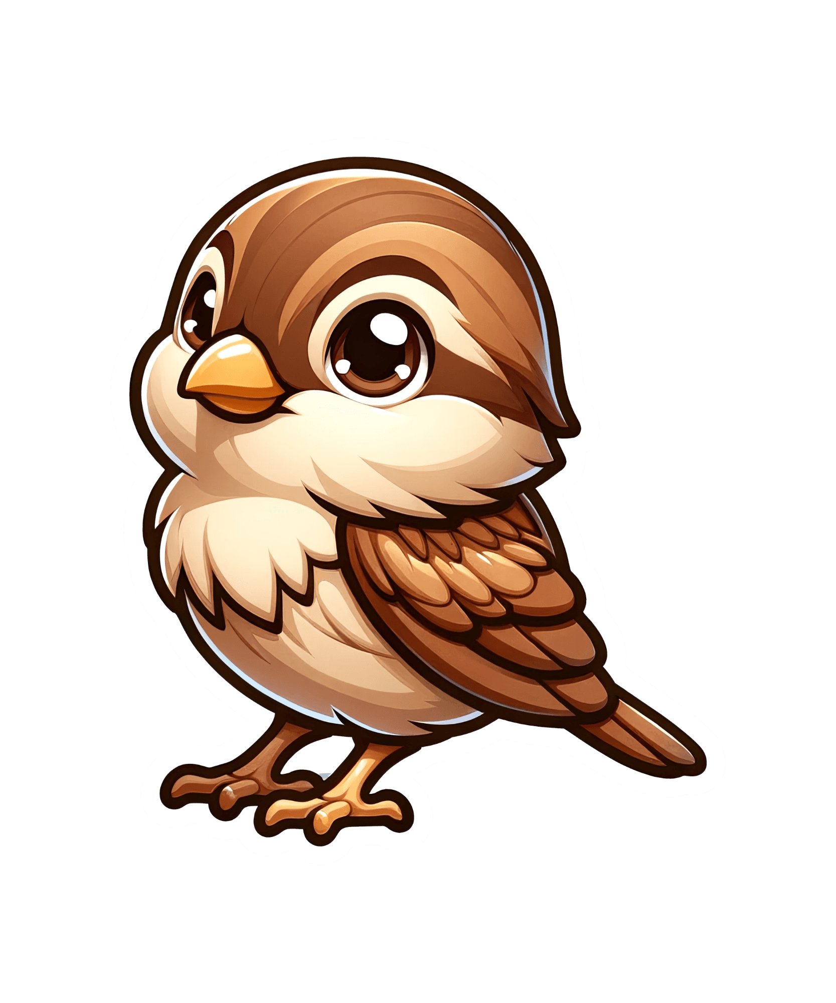 Chubby Cartoon Sparrow Sticker