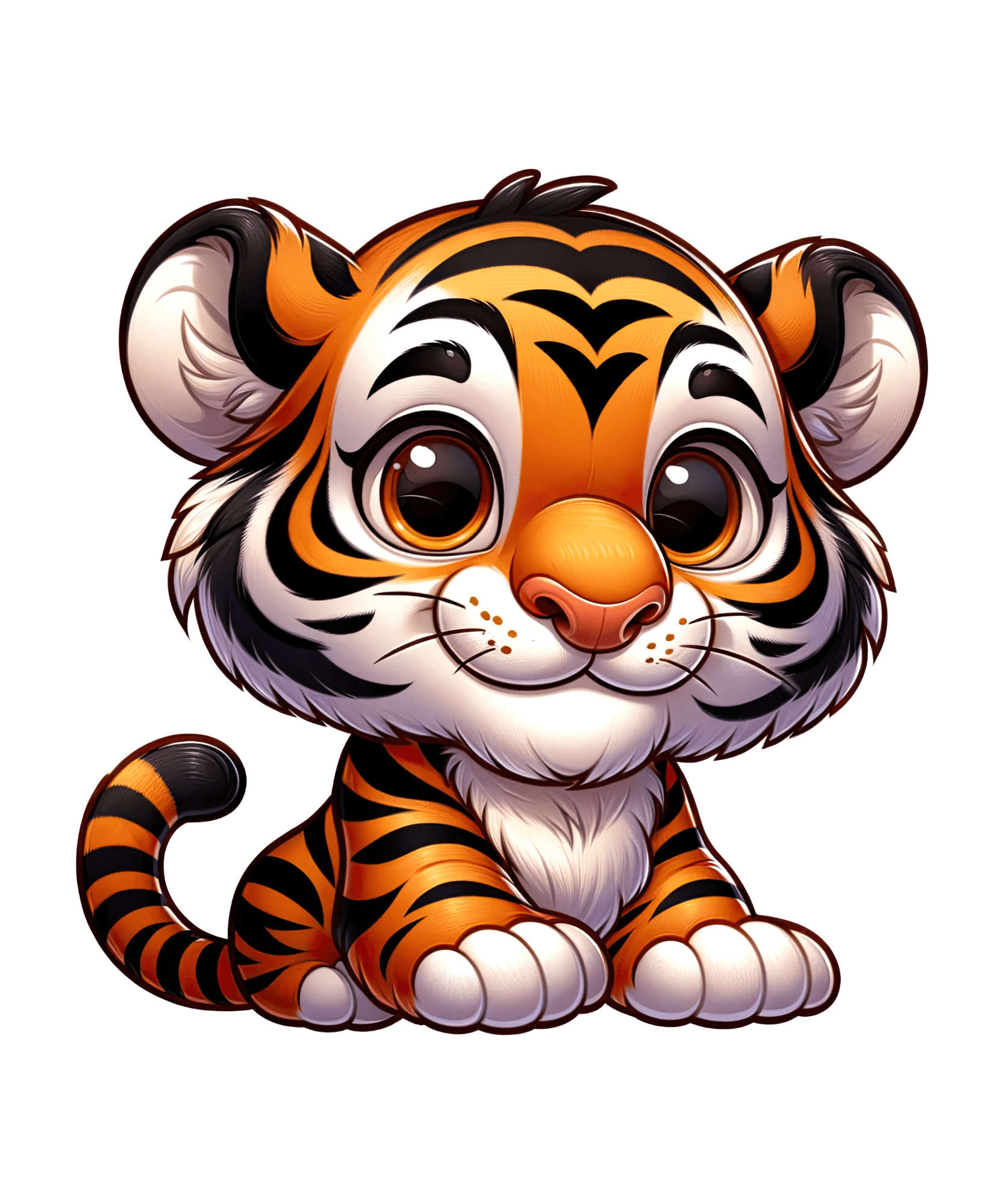 Big-Eyed Baby Tiger Cub Sticker
