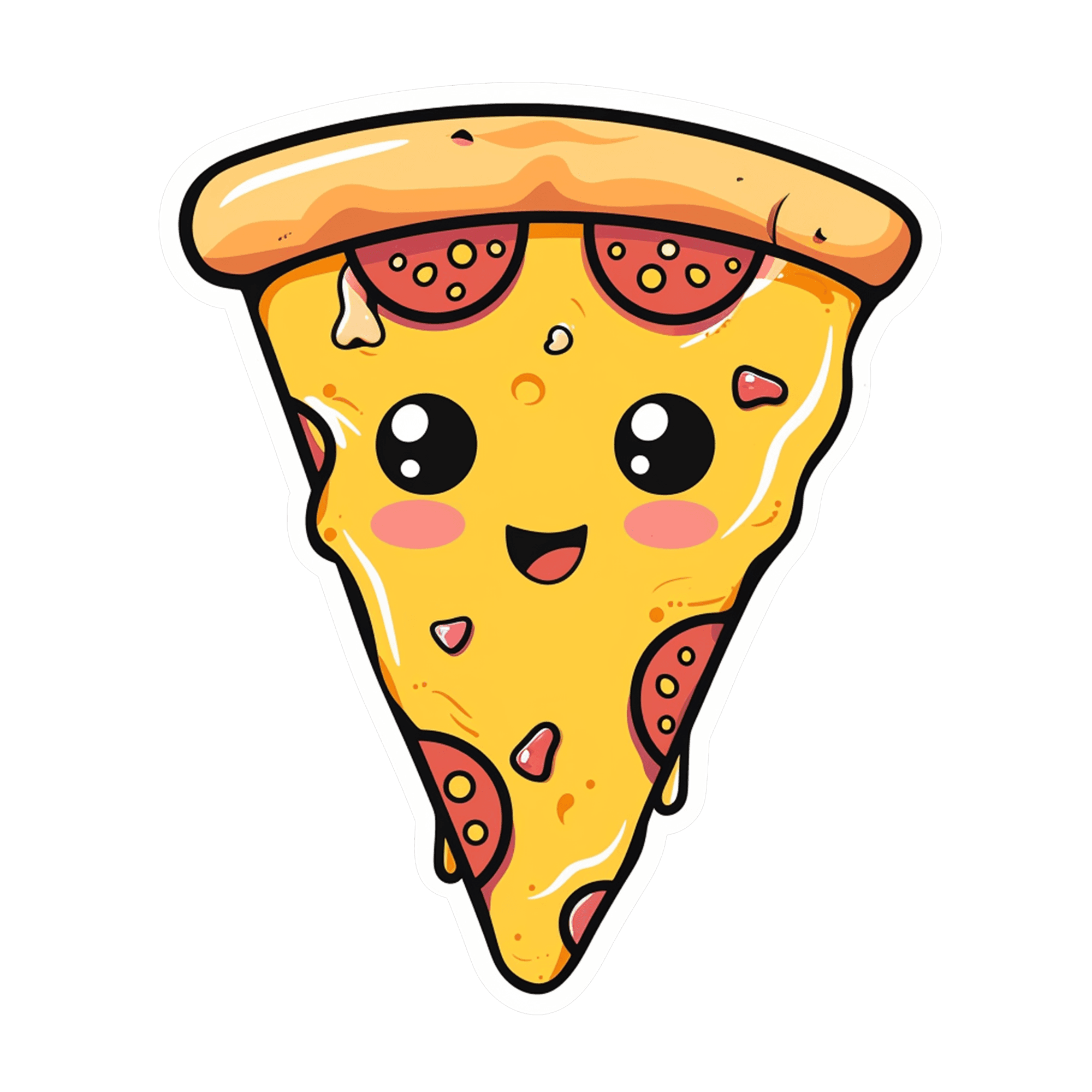 Happy Pepperoni Pizza Slice Sticker