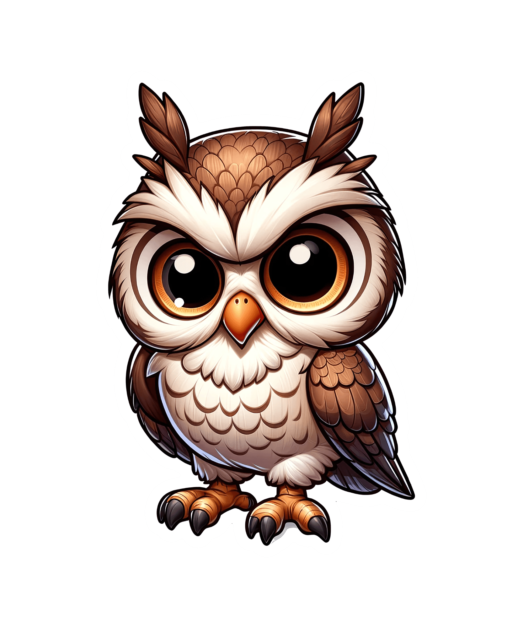 Big-Eyed Horned Owl Sticker