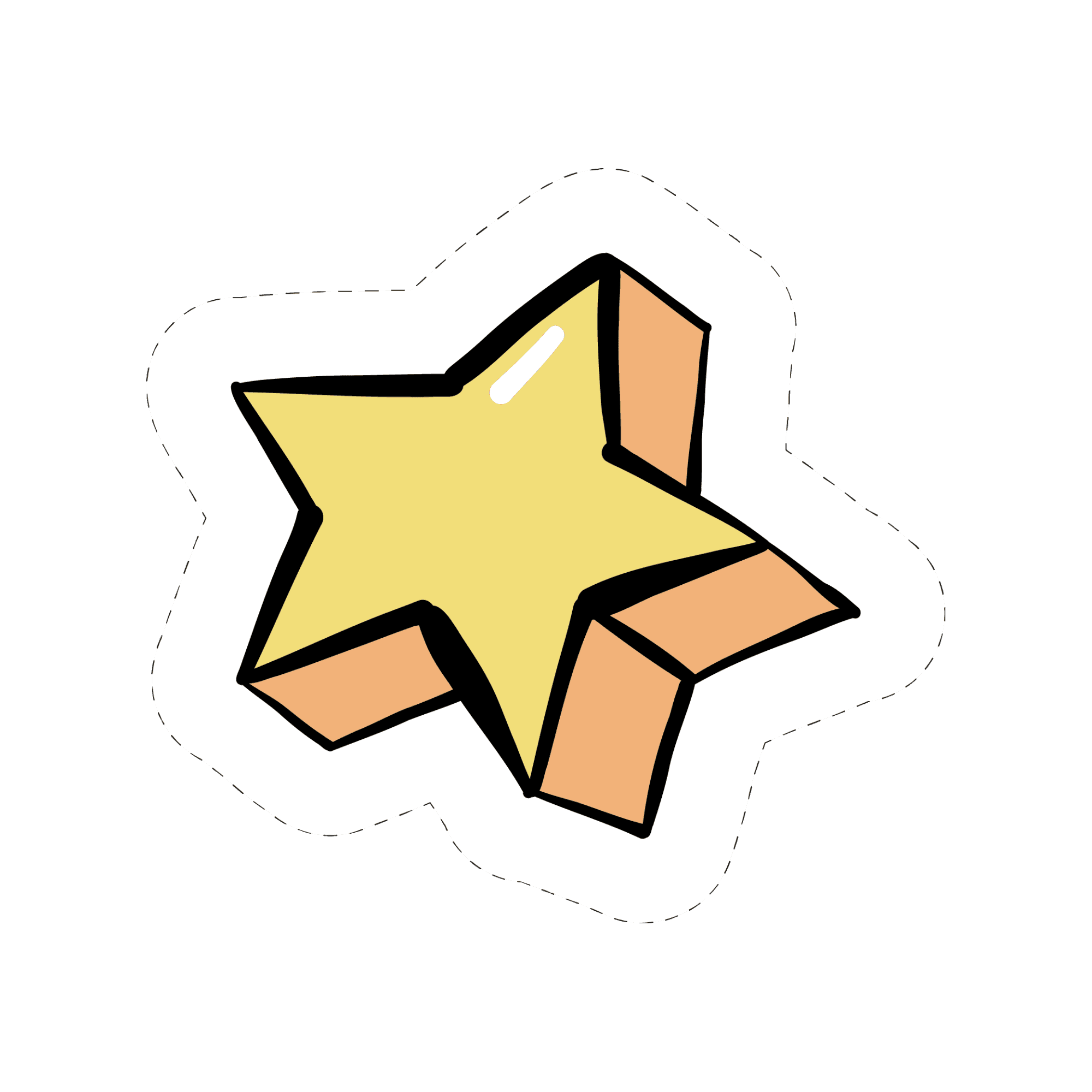 3D Bold Yellow Star Sticker