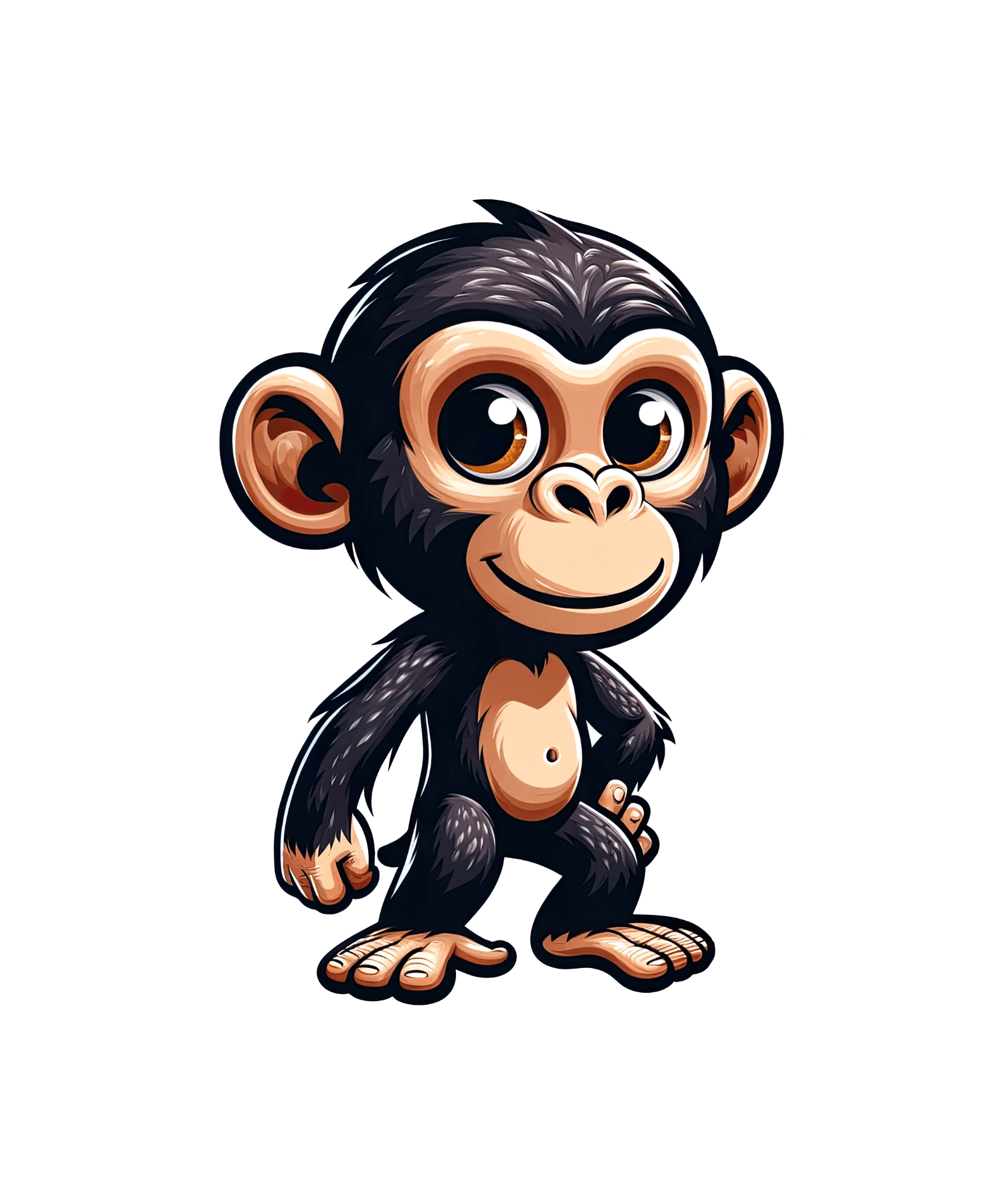 Big-Eyed Baby Chimp Sticker