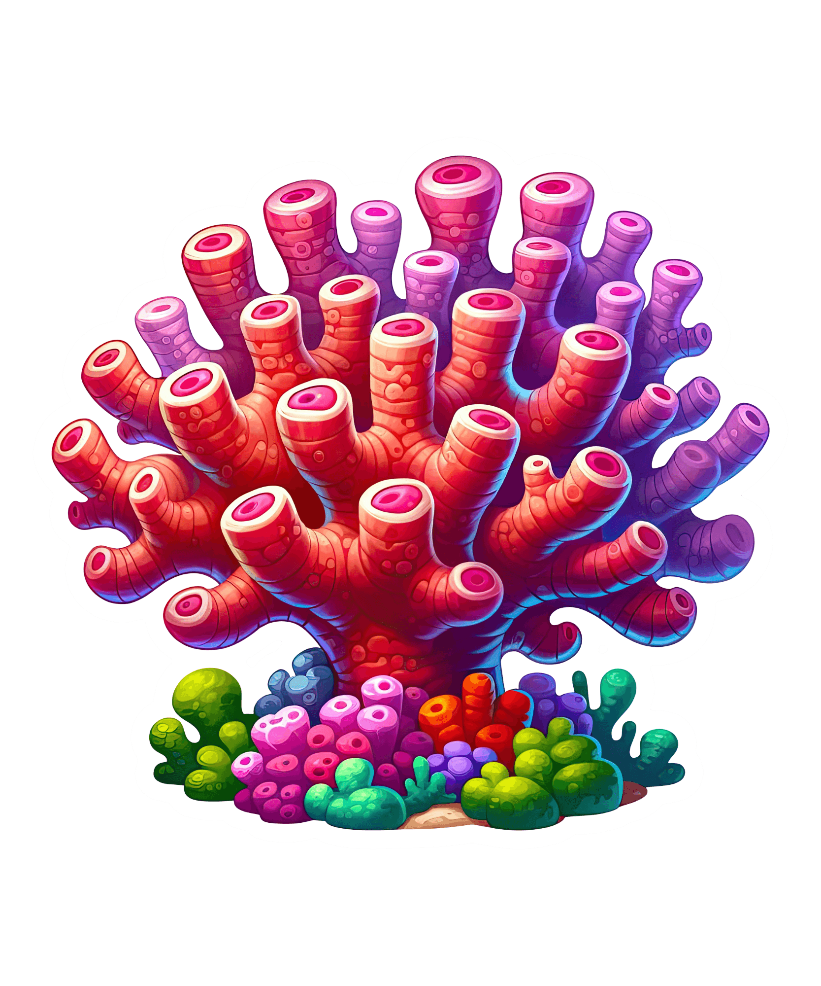 Rainbow Reef Coral Sticker