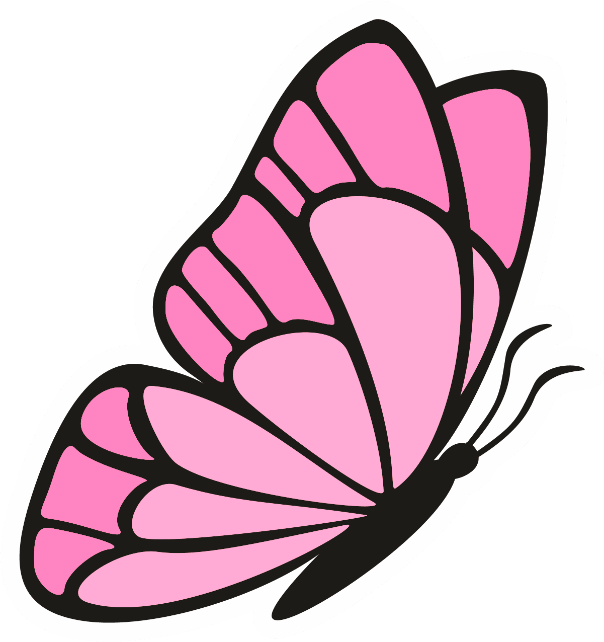 Pretty Pink Butterfly Sticker