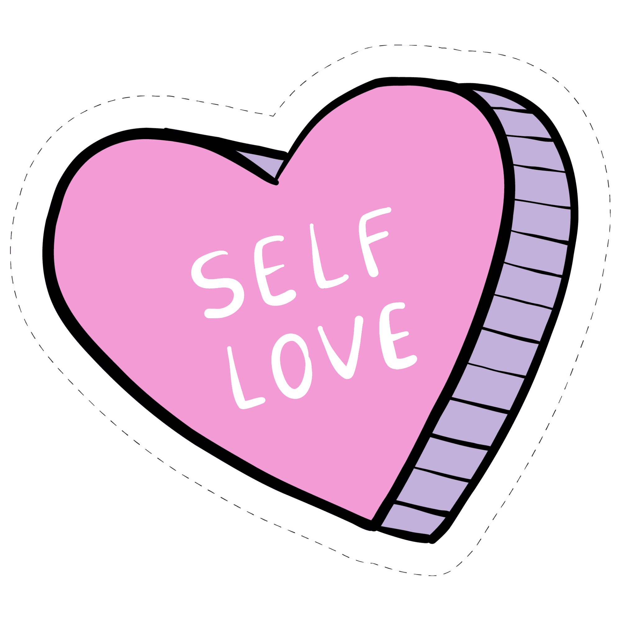 Self Love Candy Heart Sticker
