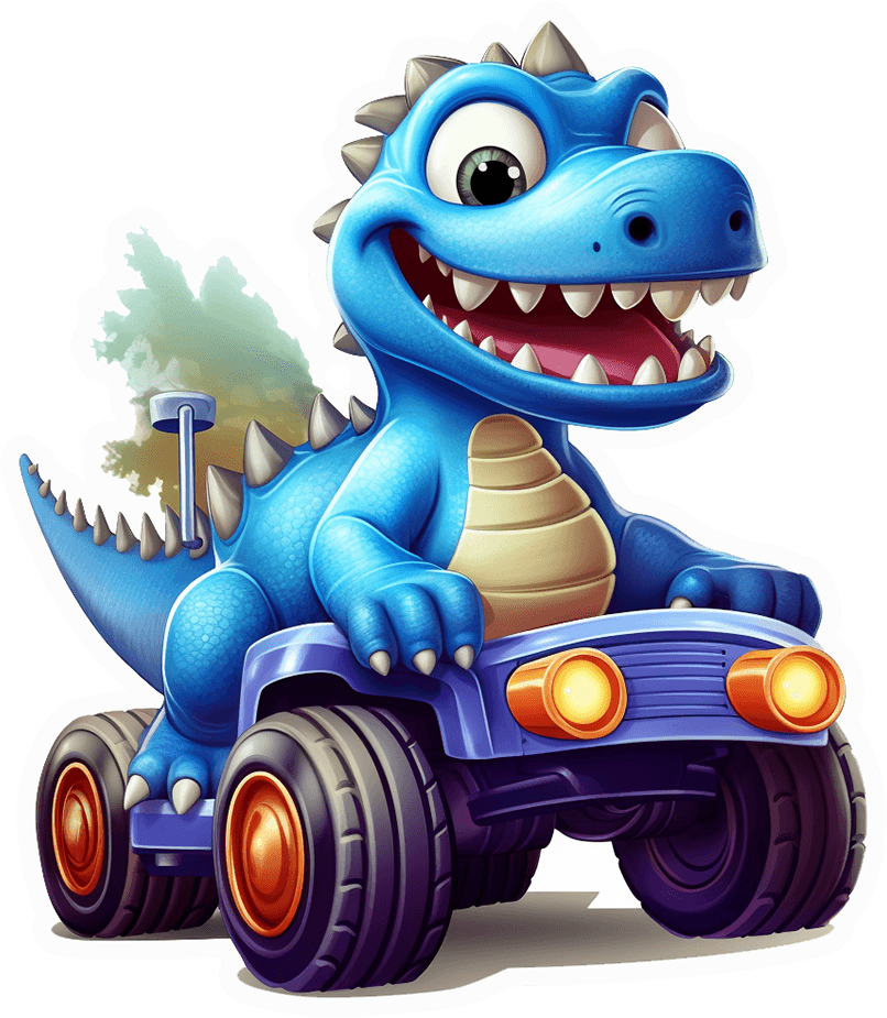 Blue Dino Monster Truck Sticker
