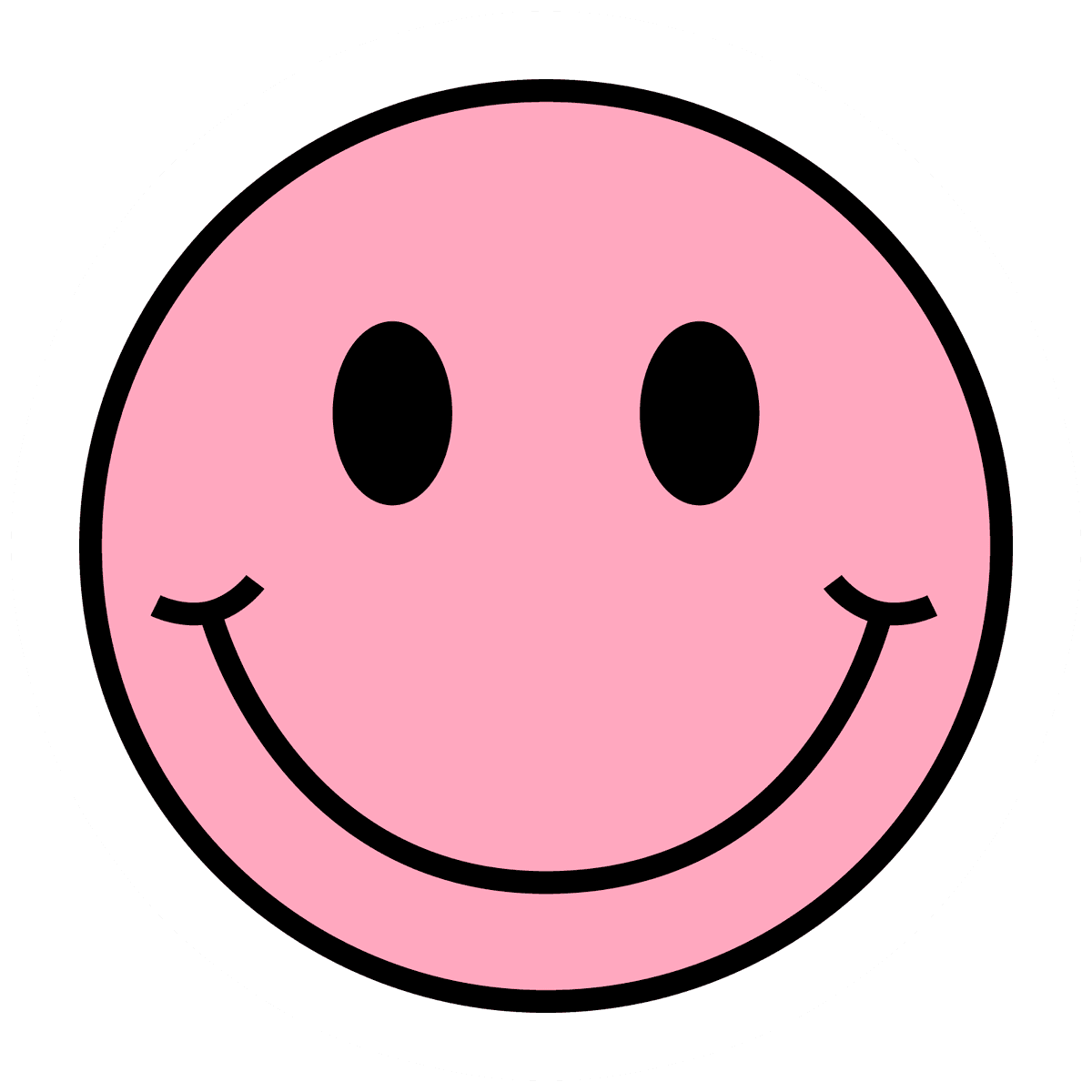 Pink Smiley Face Sticker