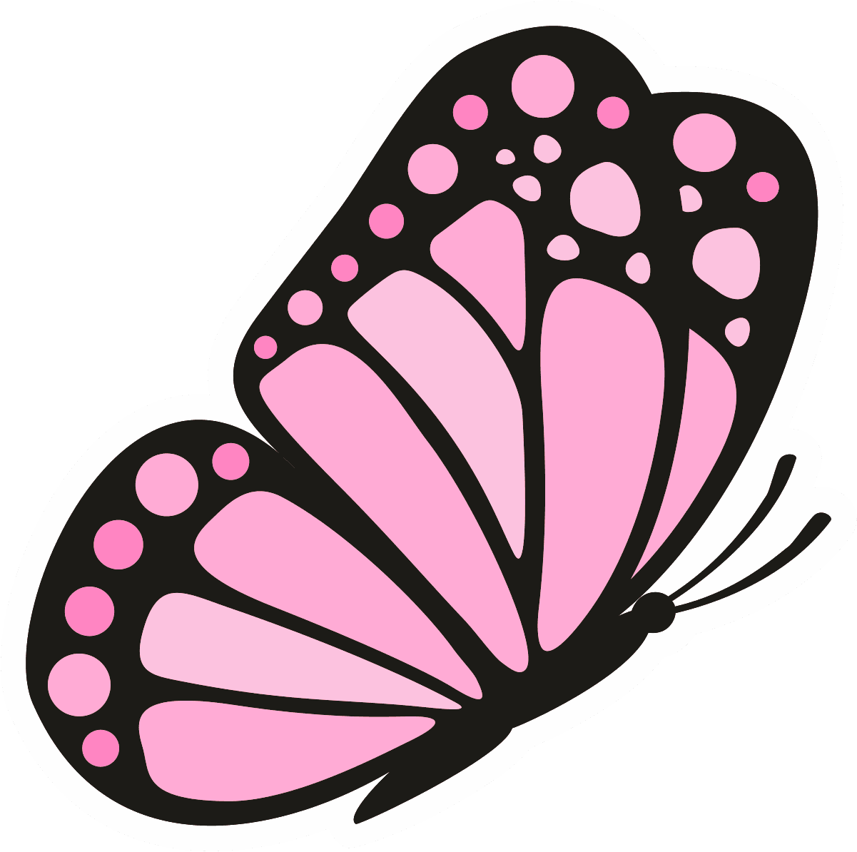 Pink Monarch Butterfly Sticker