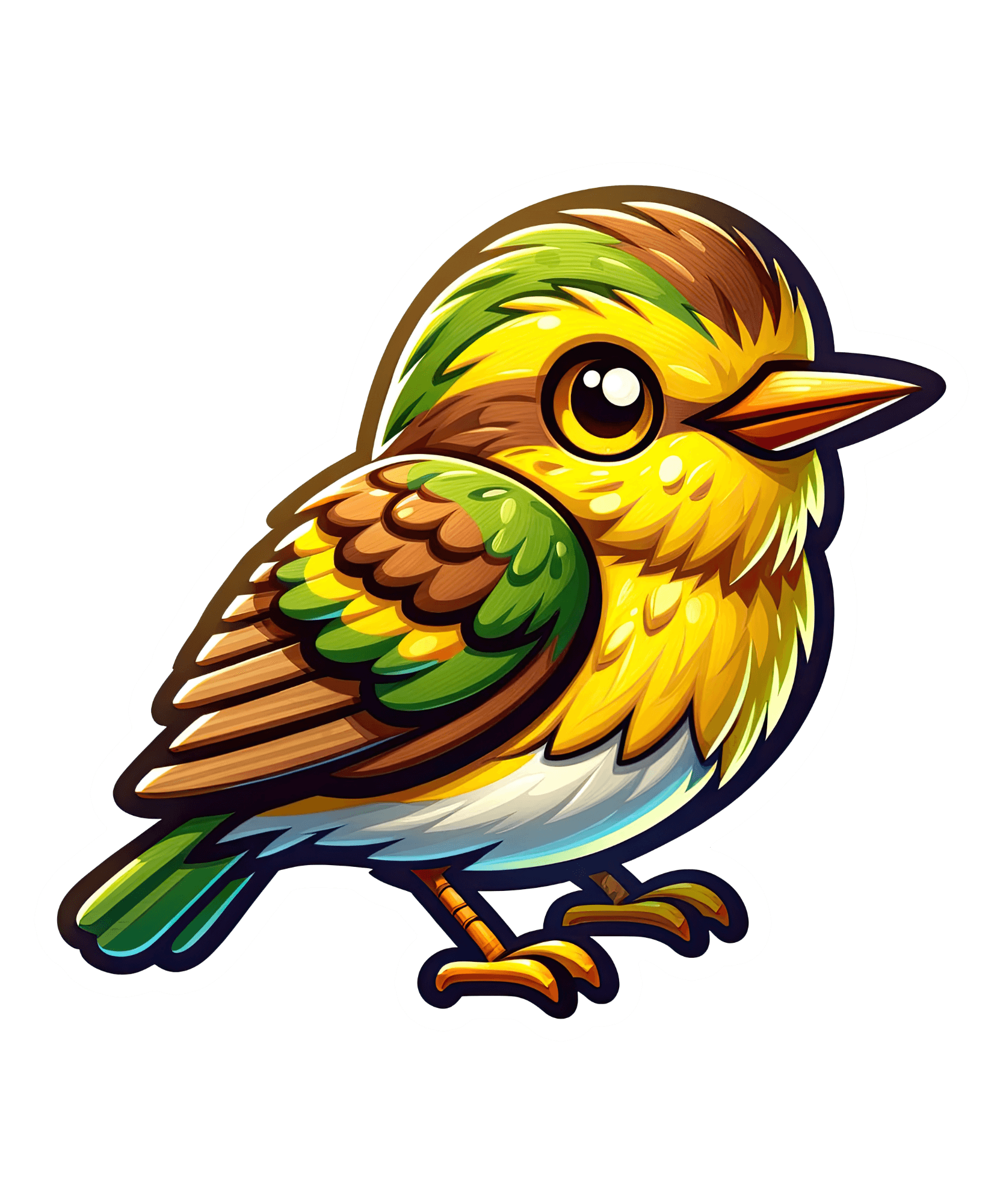 Chubby Golden Finch Sticker