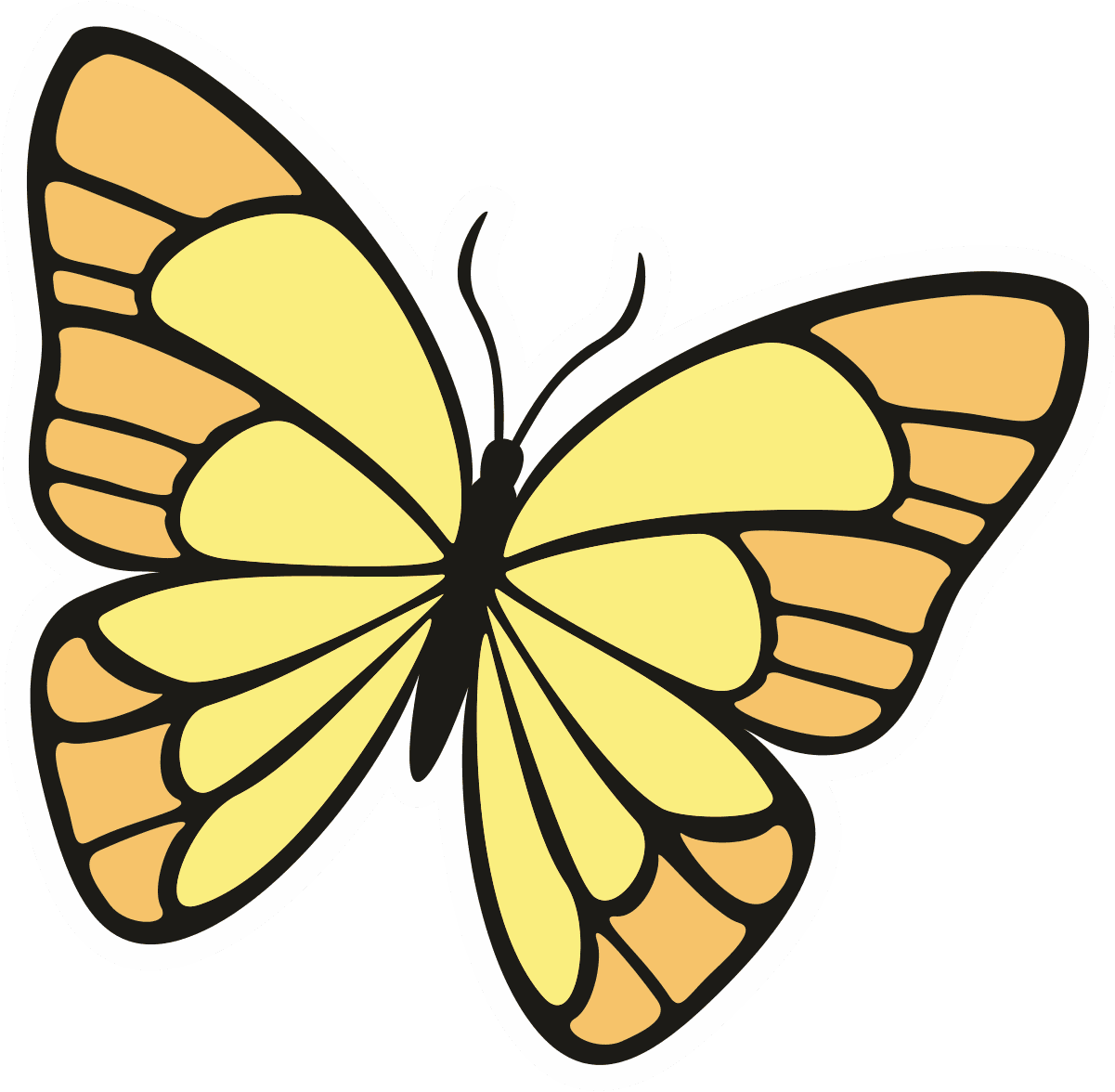 Golden Butterfly Vinyl Sticker