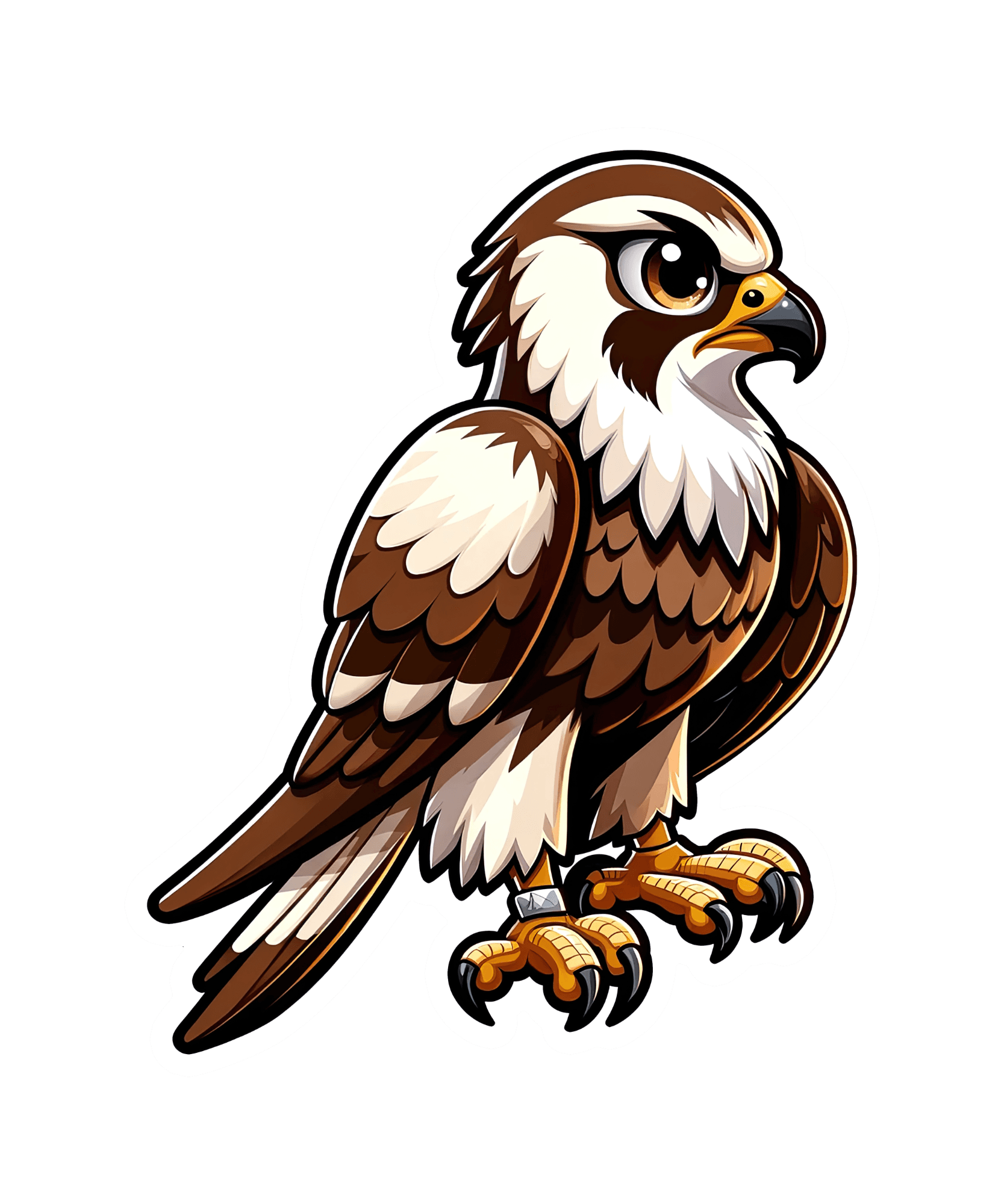 Perched Falcon Sticker