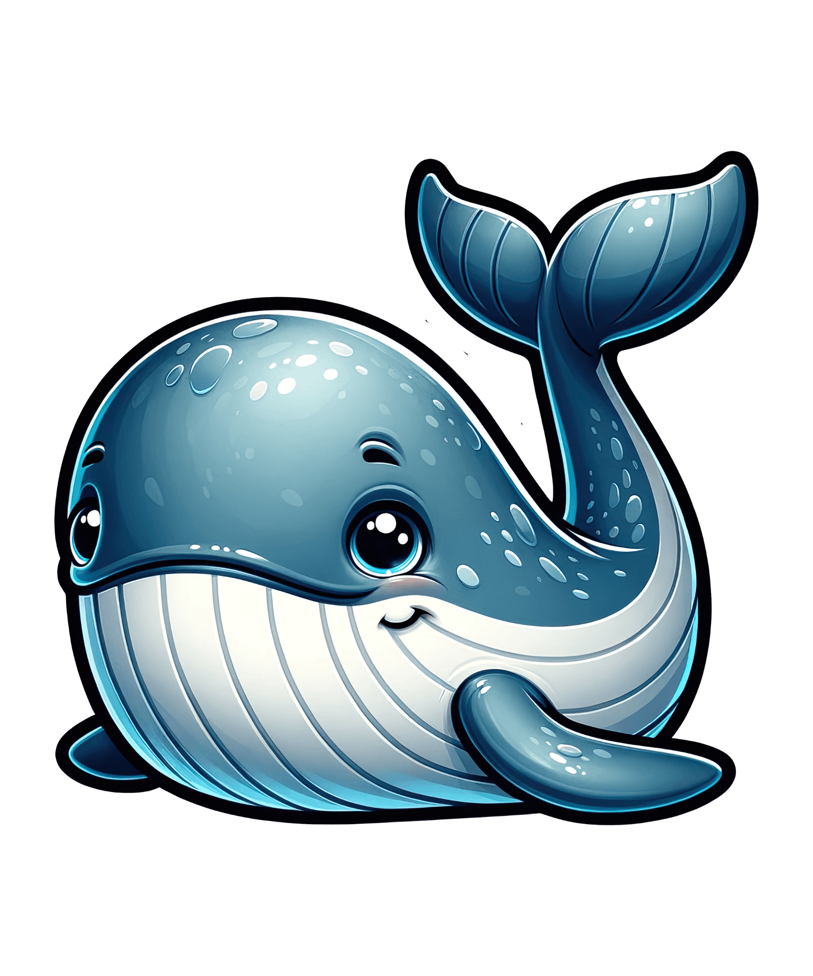 Chubby Blue Whale Vinyl Sticker