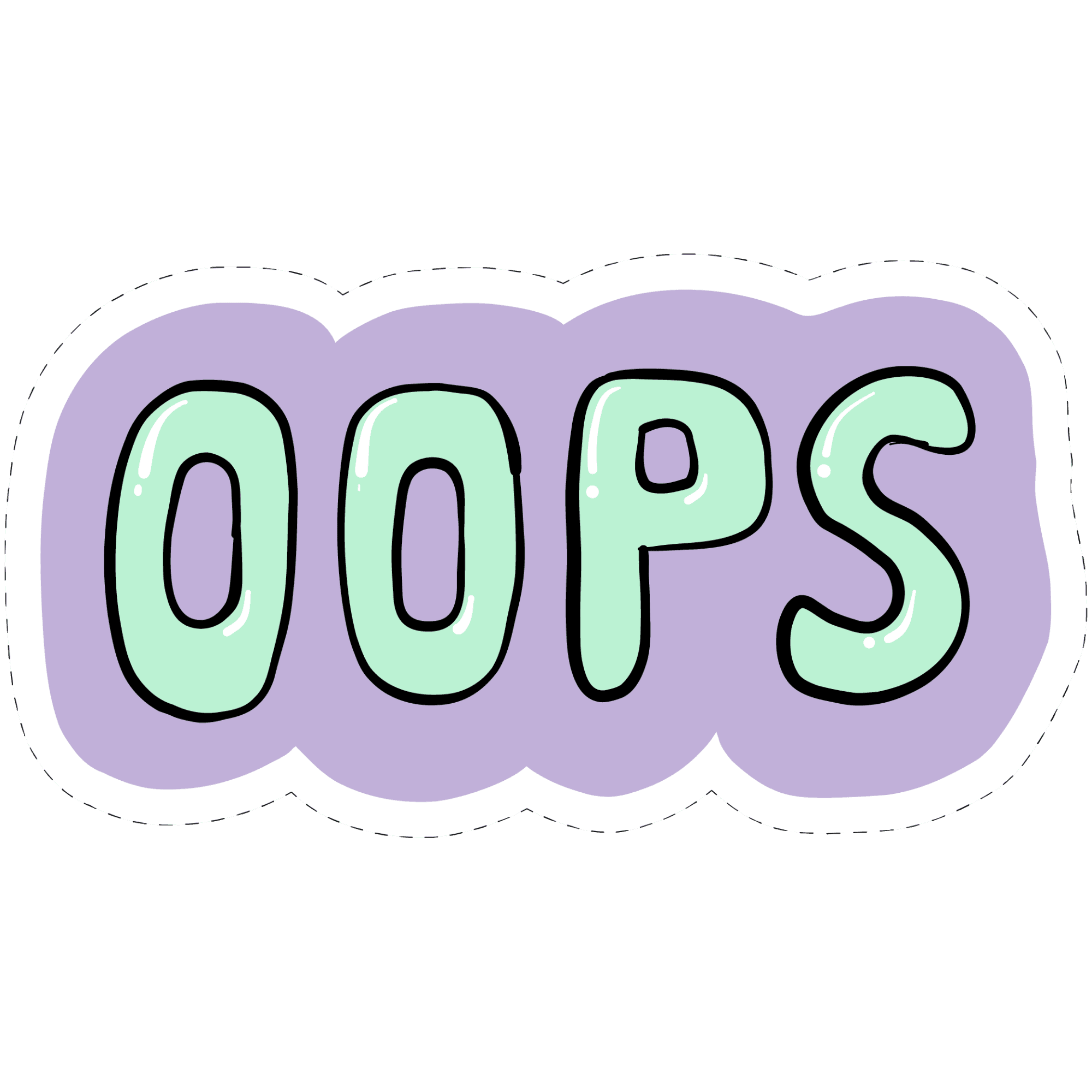OOPS Bubble Letter Vinyl Sticker