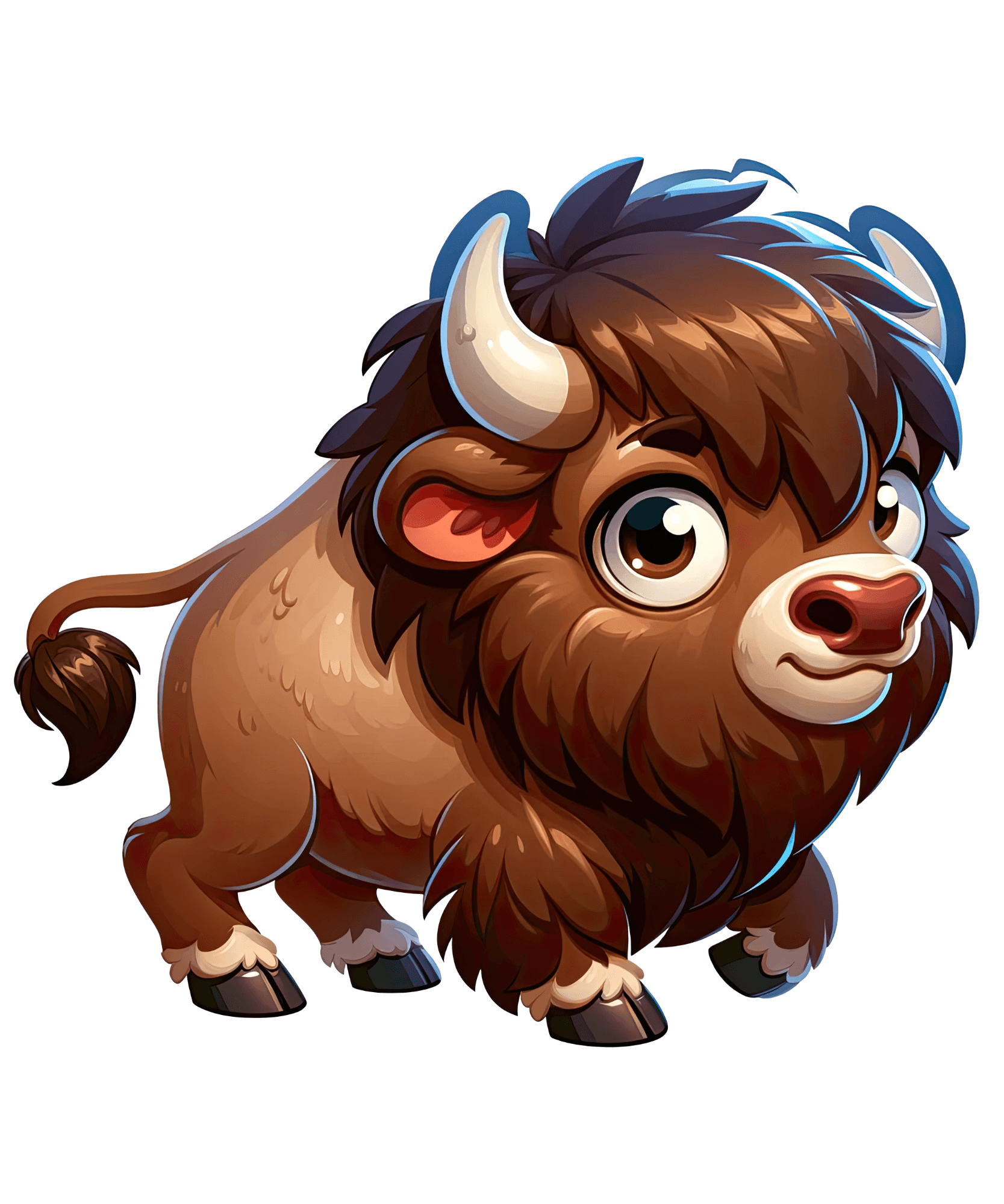 Chubby Cartoon Bison Sticker
