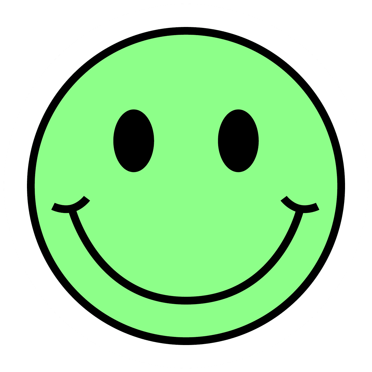 Green Smiley Face Sticker