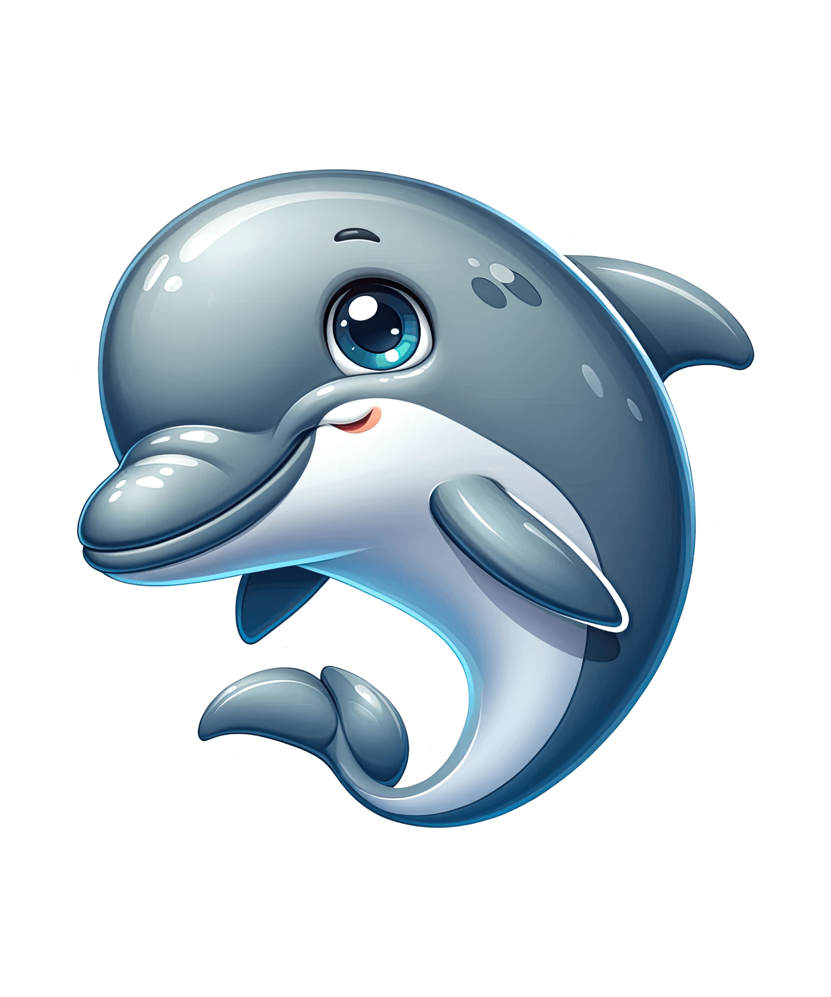 Big-Eyed Baby Dolphin Sticker