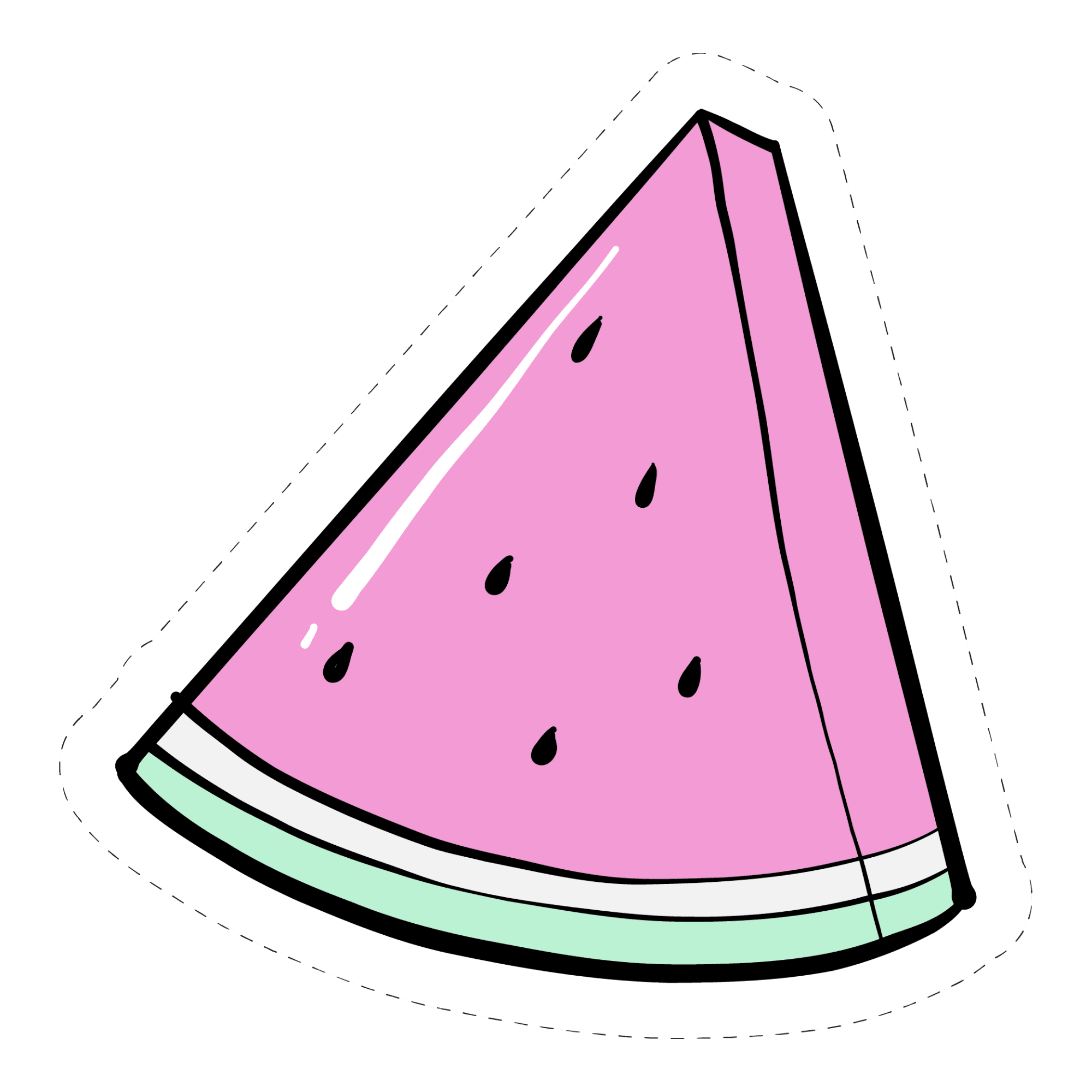 Pink Watermelon Slice Sticker