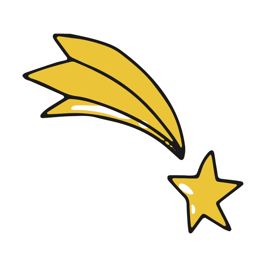 Golden Shooting Star Duo Sticker