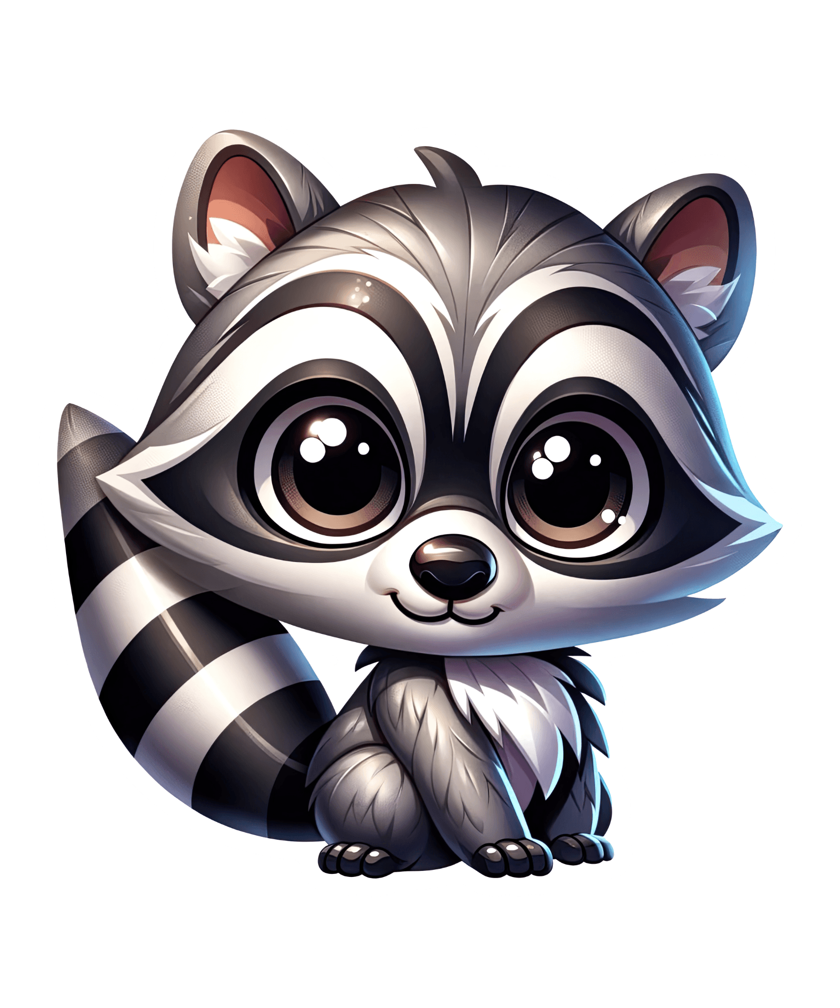 Big-Eyed Baby Raccoon Sticker